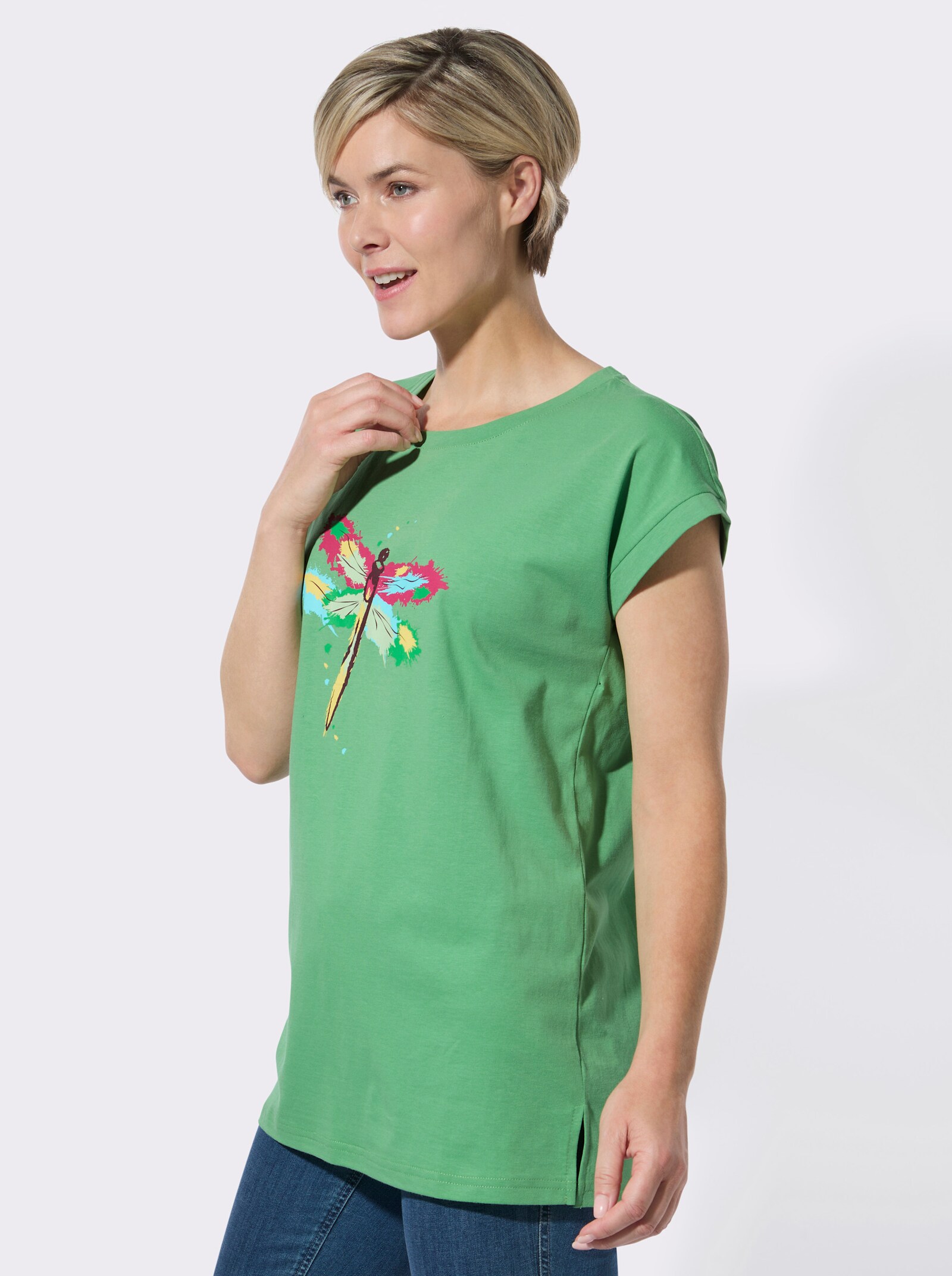 Longshirt mit Print - apfel