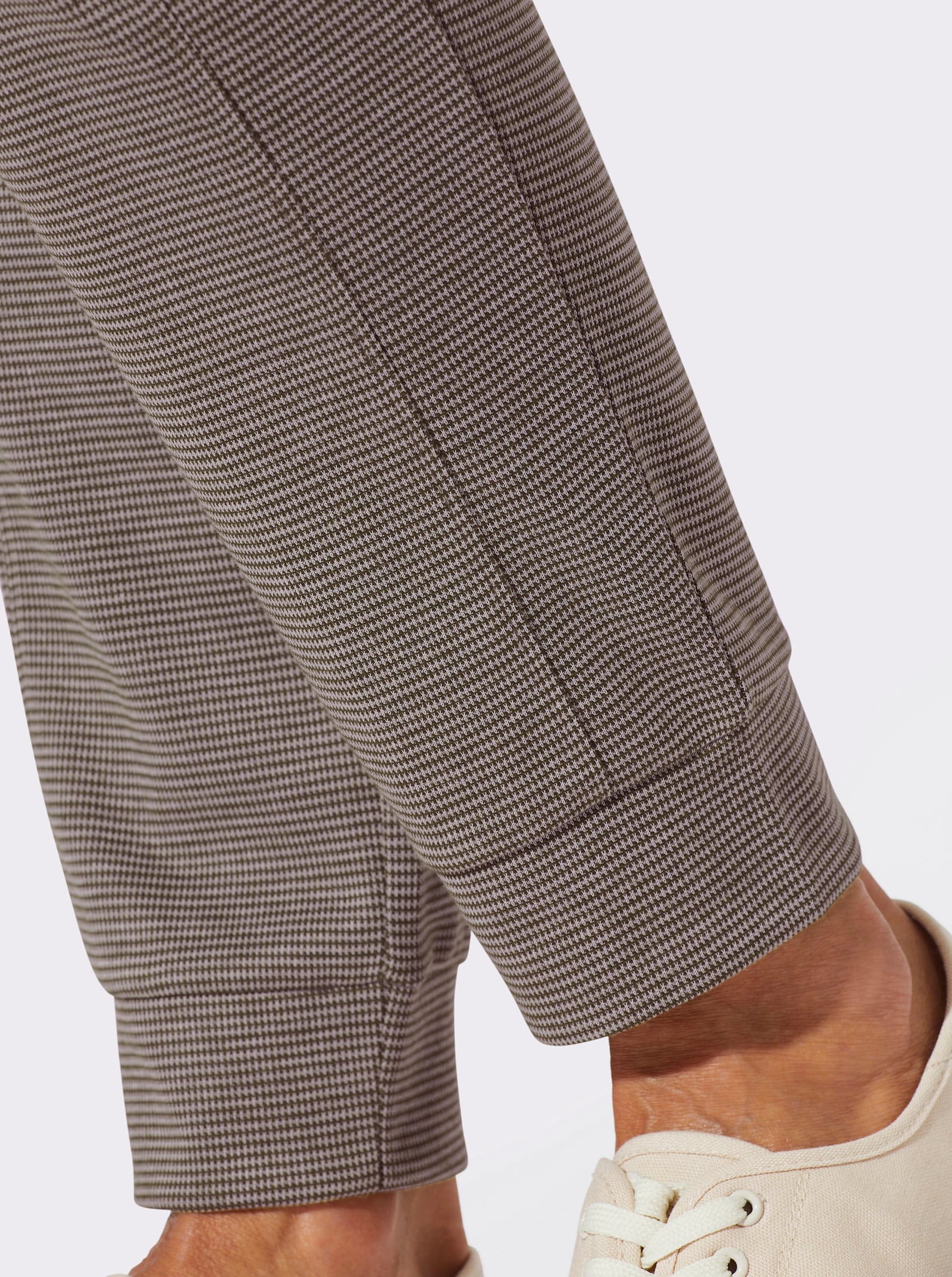 Jerseyhose in Melange-Optik - schoko-ecru-meliert