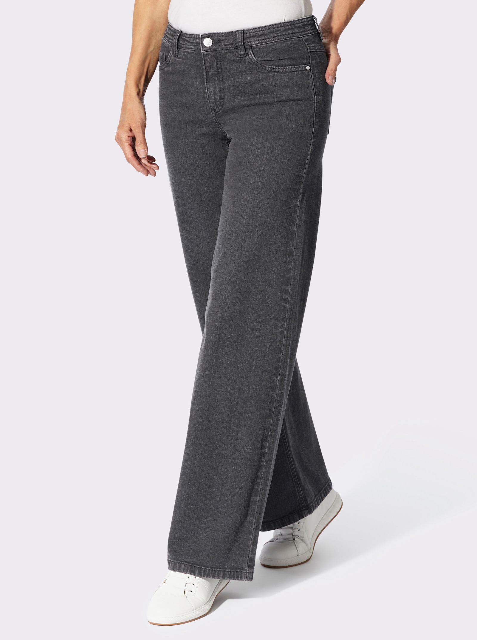 5-Pocket-Jeans mit Kontrastnähten - grey denim