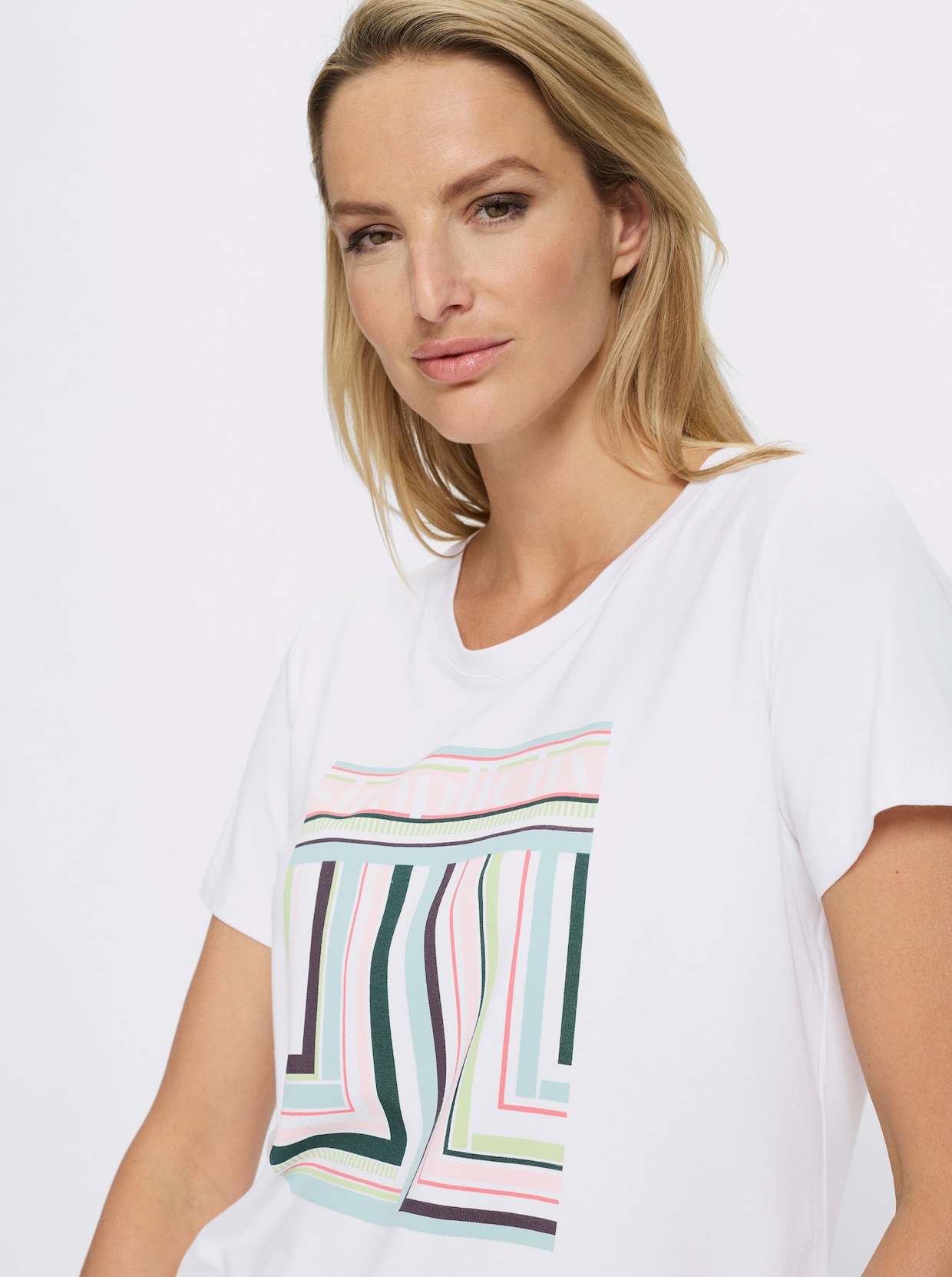 heine Kurzarmshirt - weiß-kalkmint