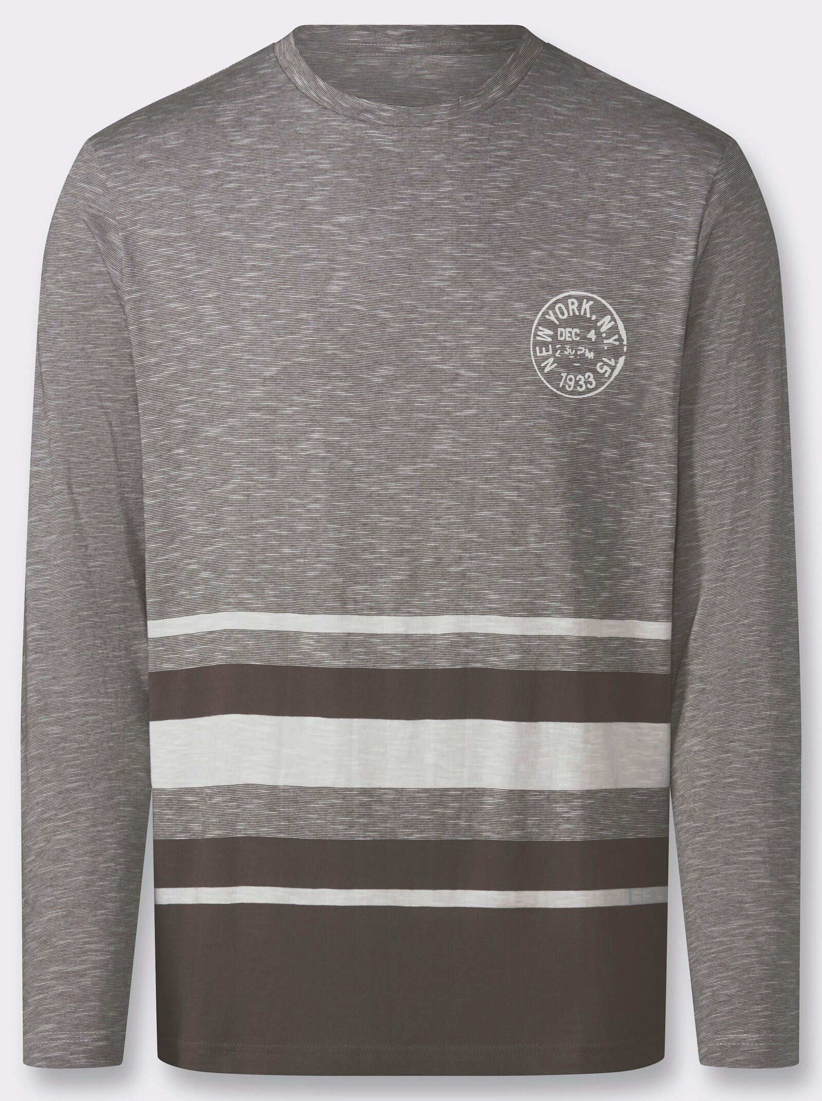 Langarmshirt in leicht strukturierter Jersey-Qualität - graphit