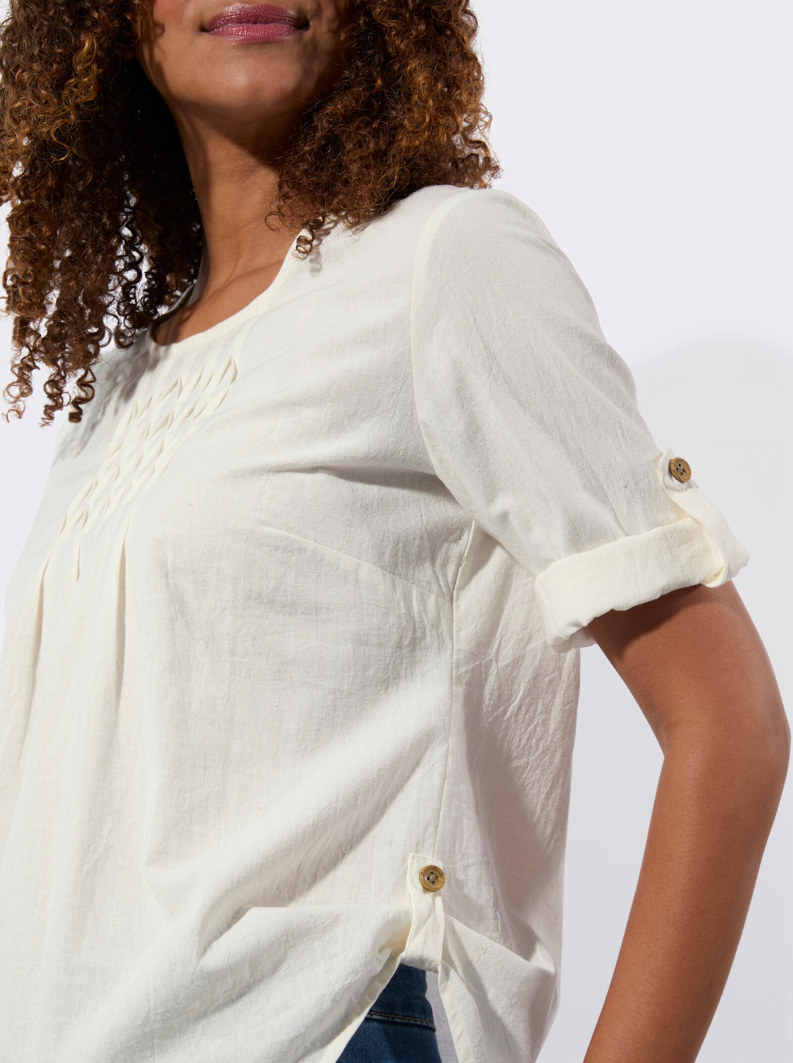 Schlupf-Bluse - ecru