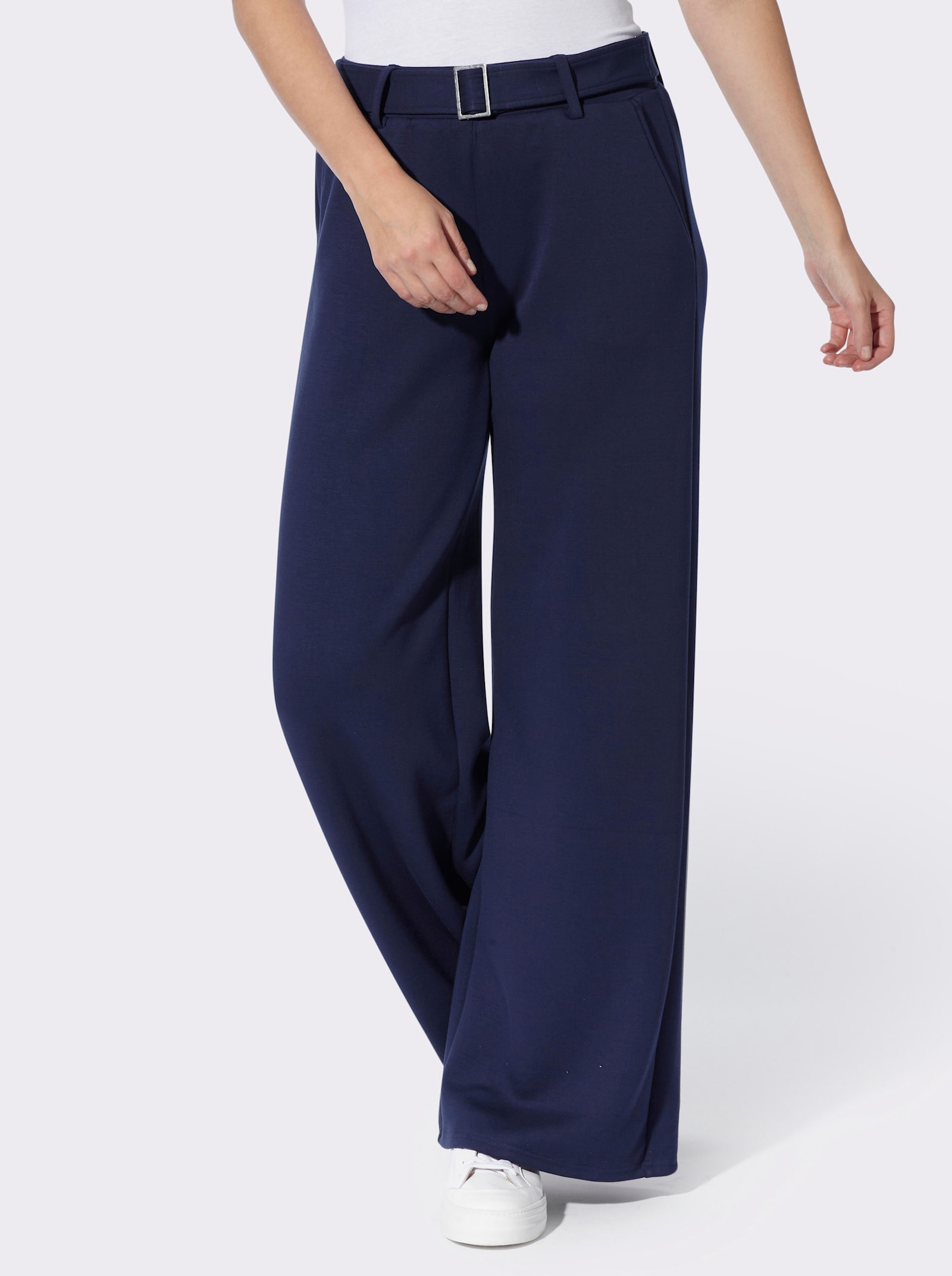 heine Jerseyhose mit Gürtel - marine