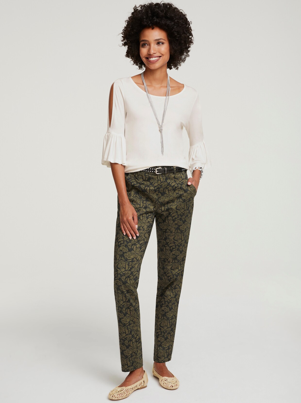 heine Druck-Hose - oliv