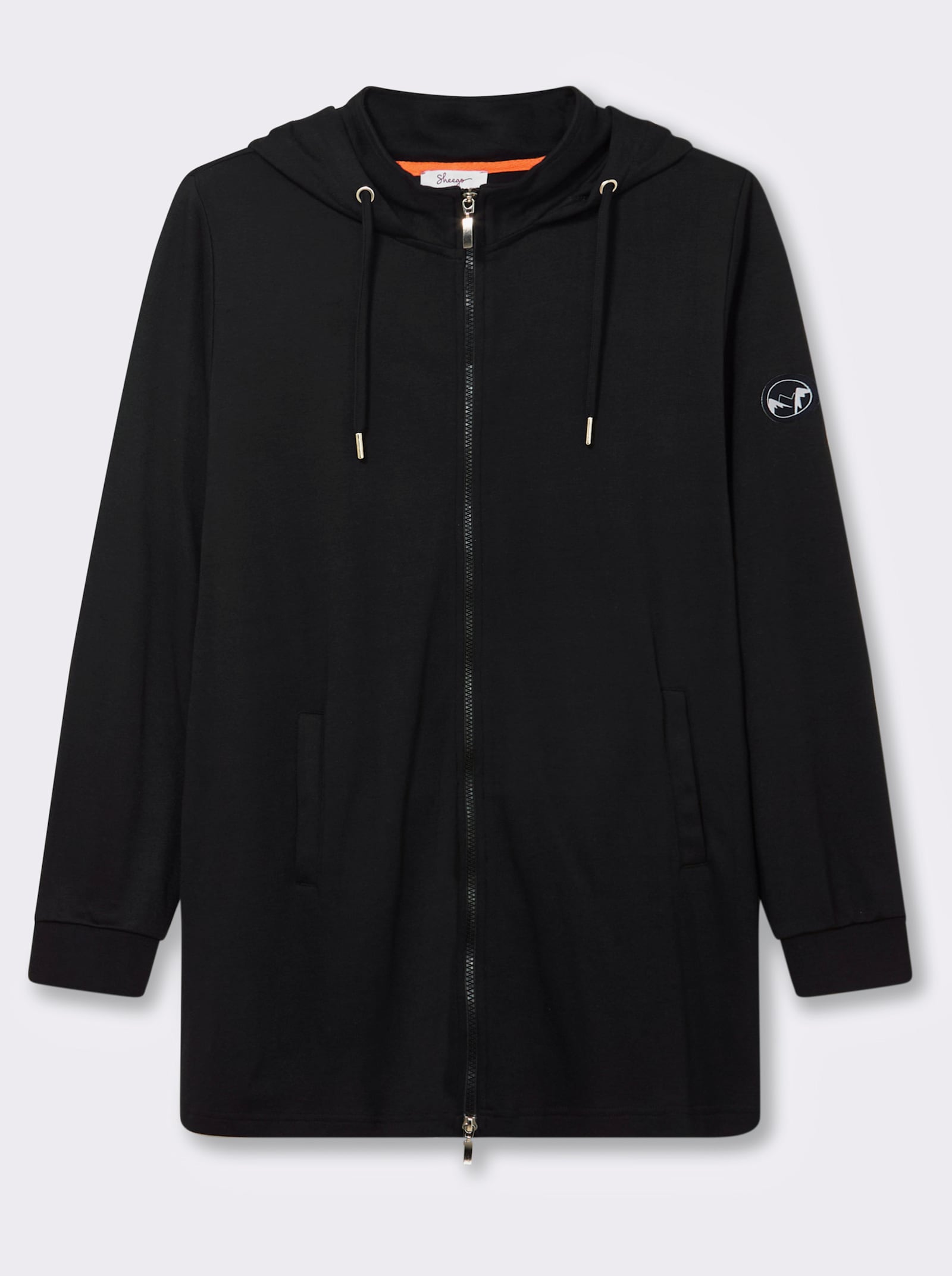 sheego Sweatjack met capuchon - zwart