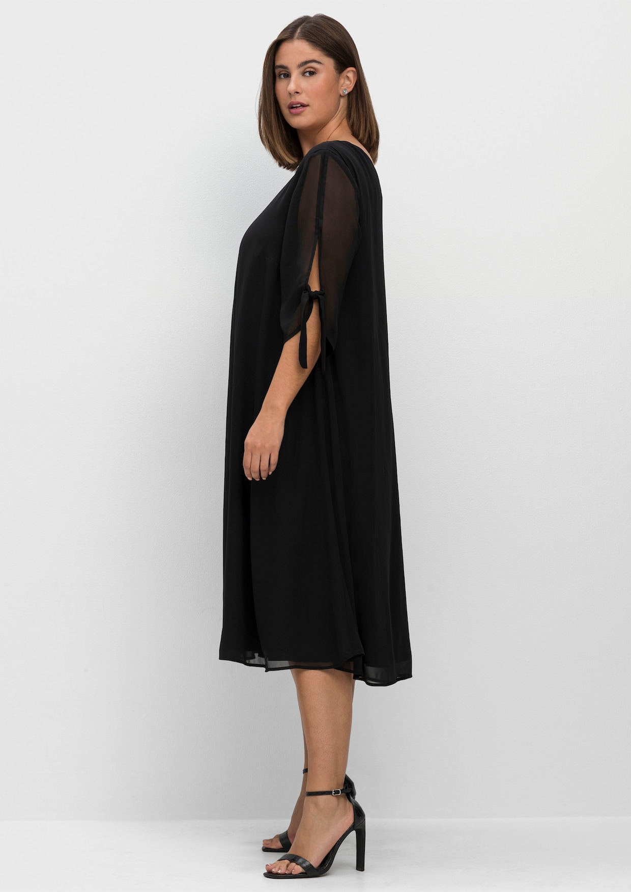 sheego Chiffon jurk - zwart
