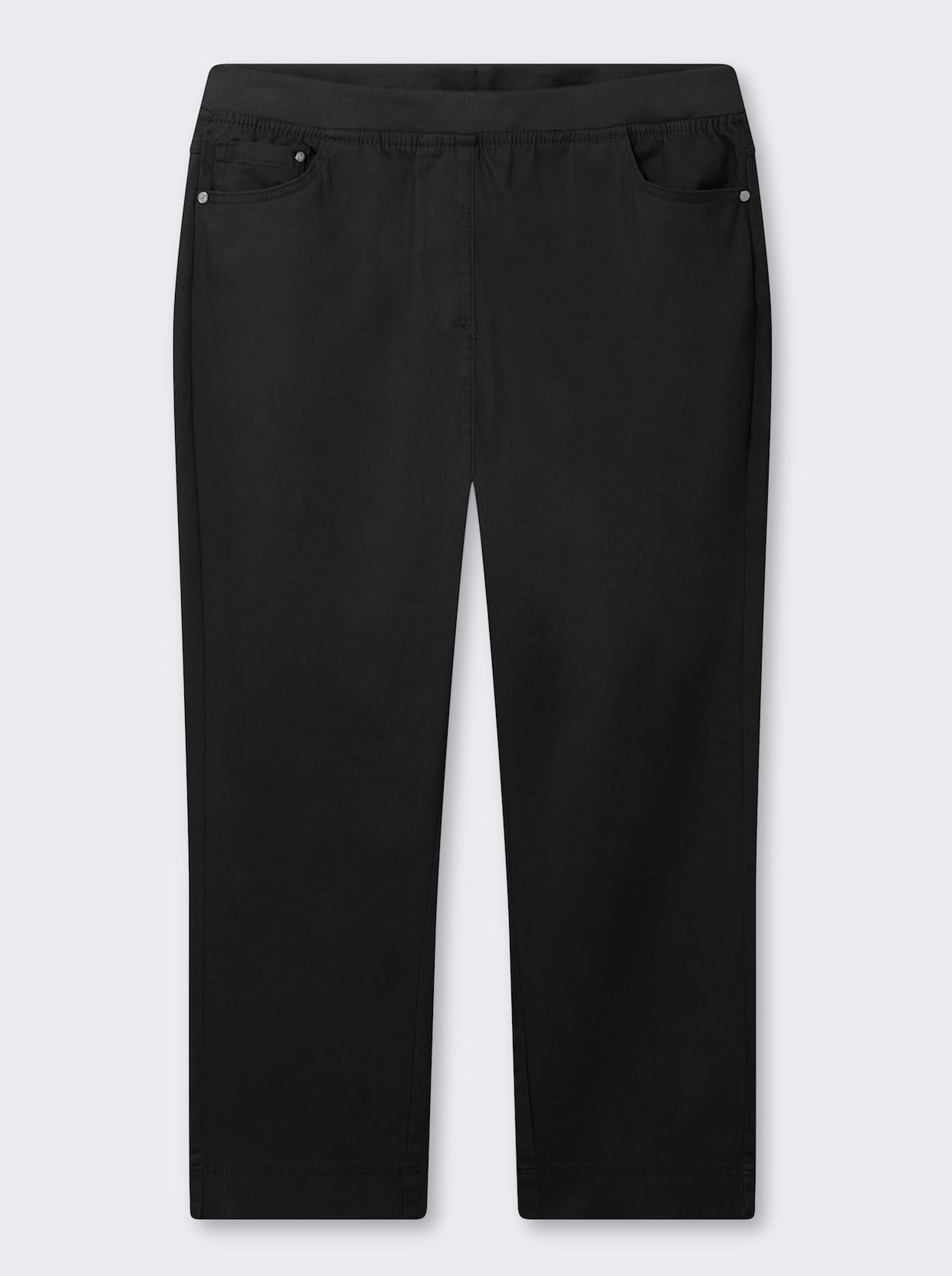 7/8-Jeans mit Jersey-Bund in softer Qualität - schwarz