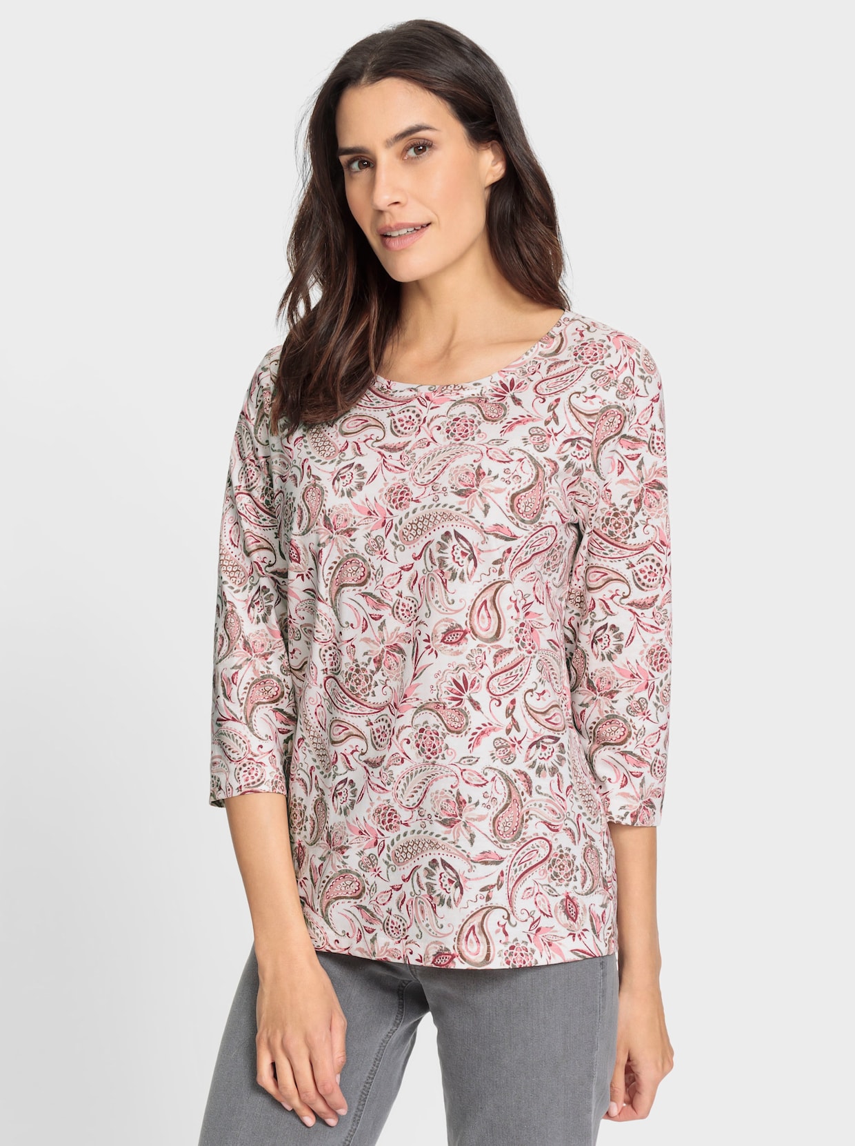 Shirt met print - ecru/rozenhout gedessineerd
