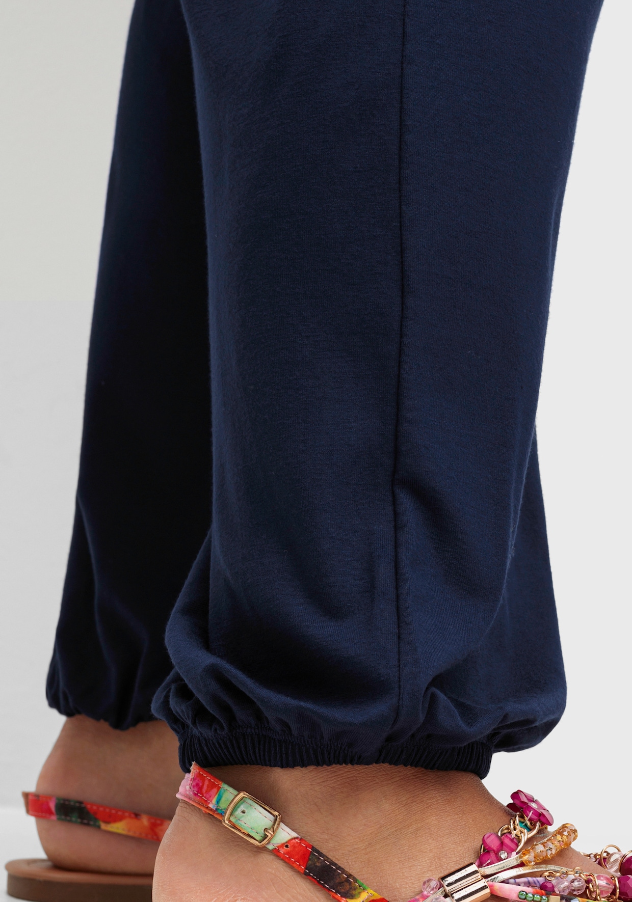 sheego Pantalon en jersey - marine