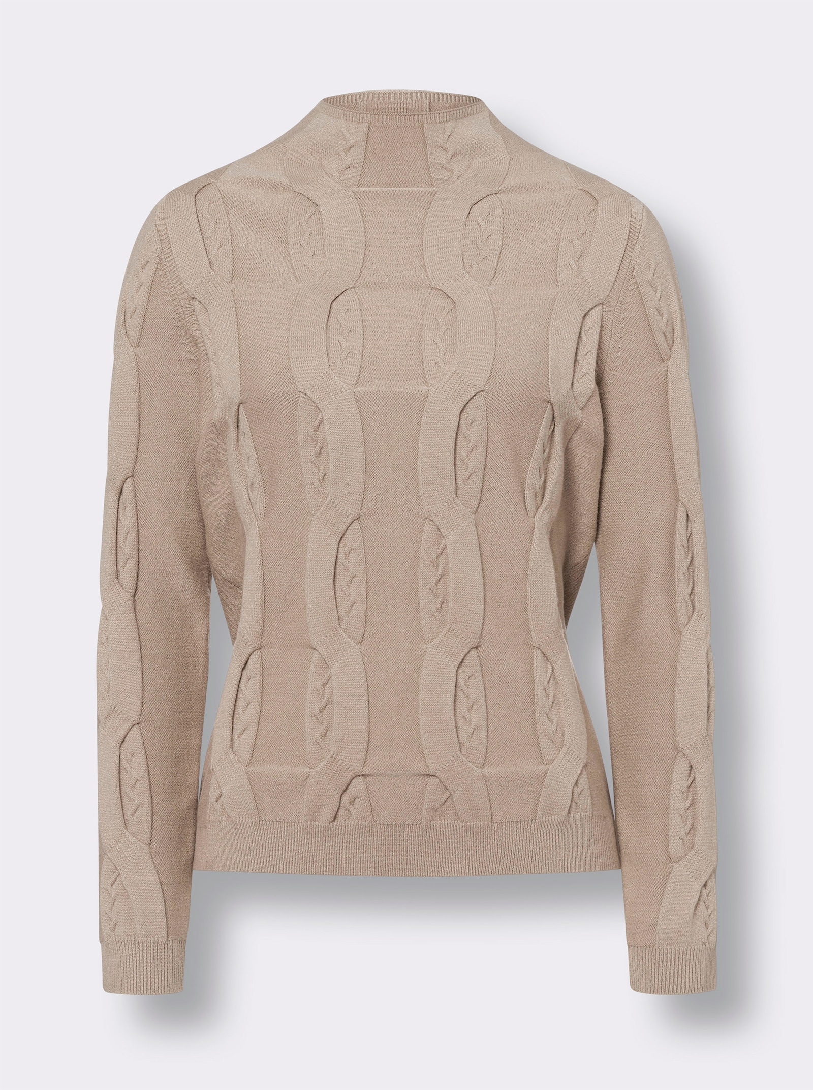 heine Pullover mit Zopfmuster - sesam