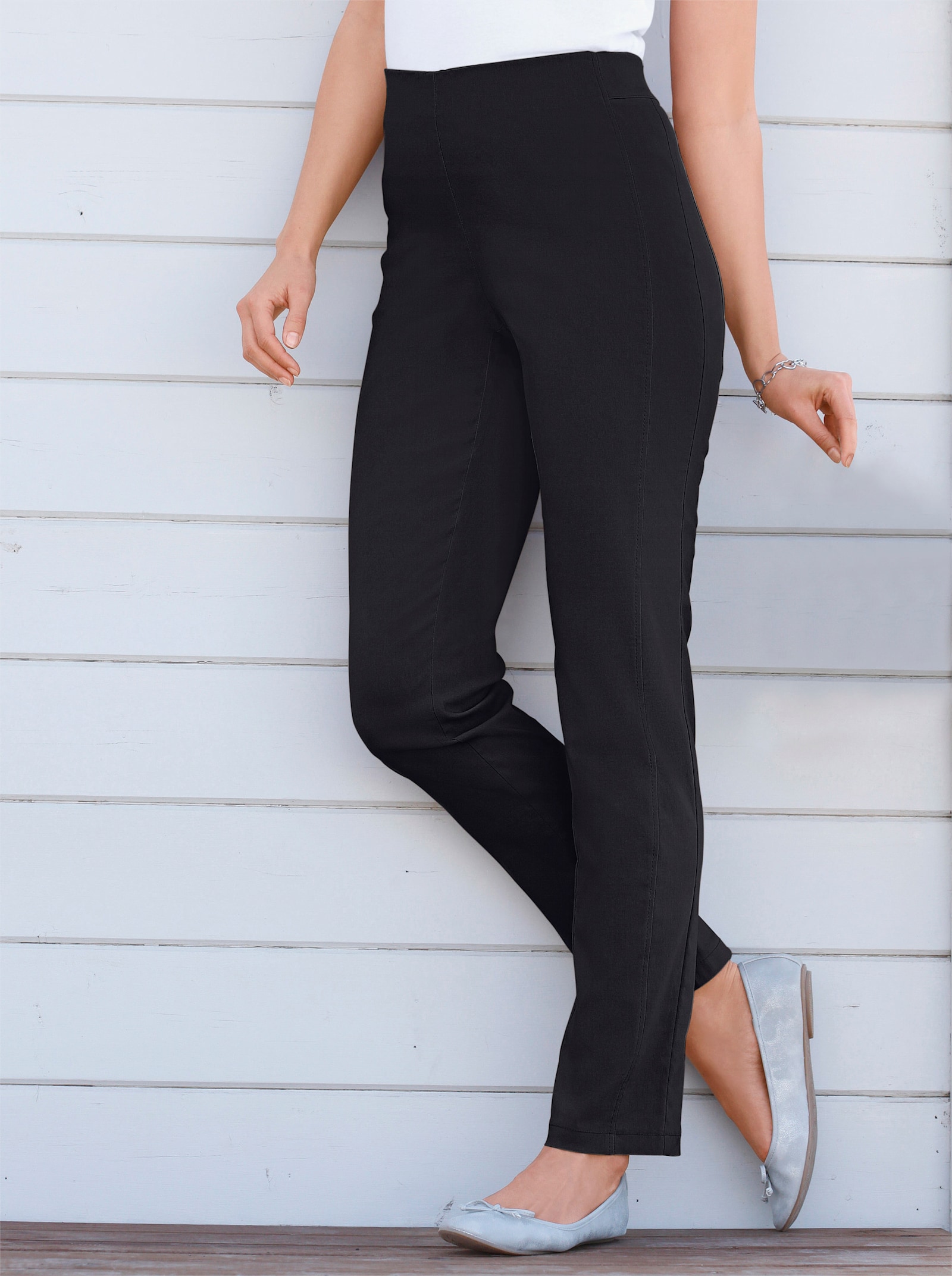 Stehmann Comfort line Broek met comfortband van viscose - zwart
