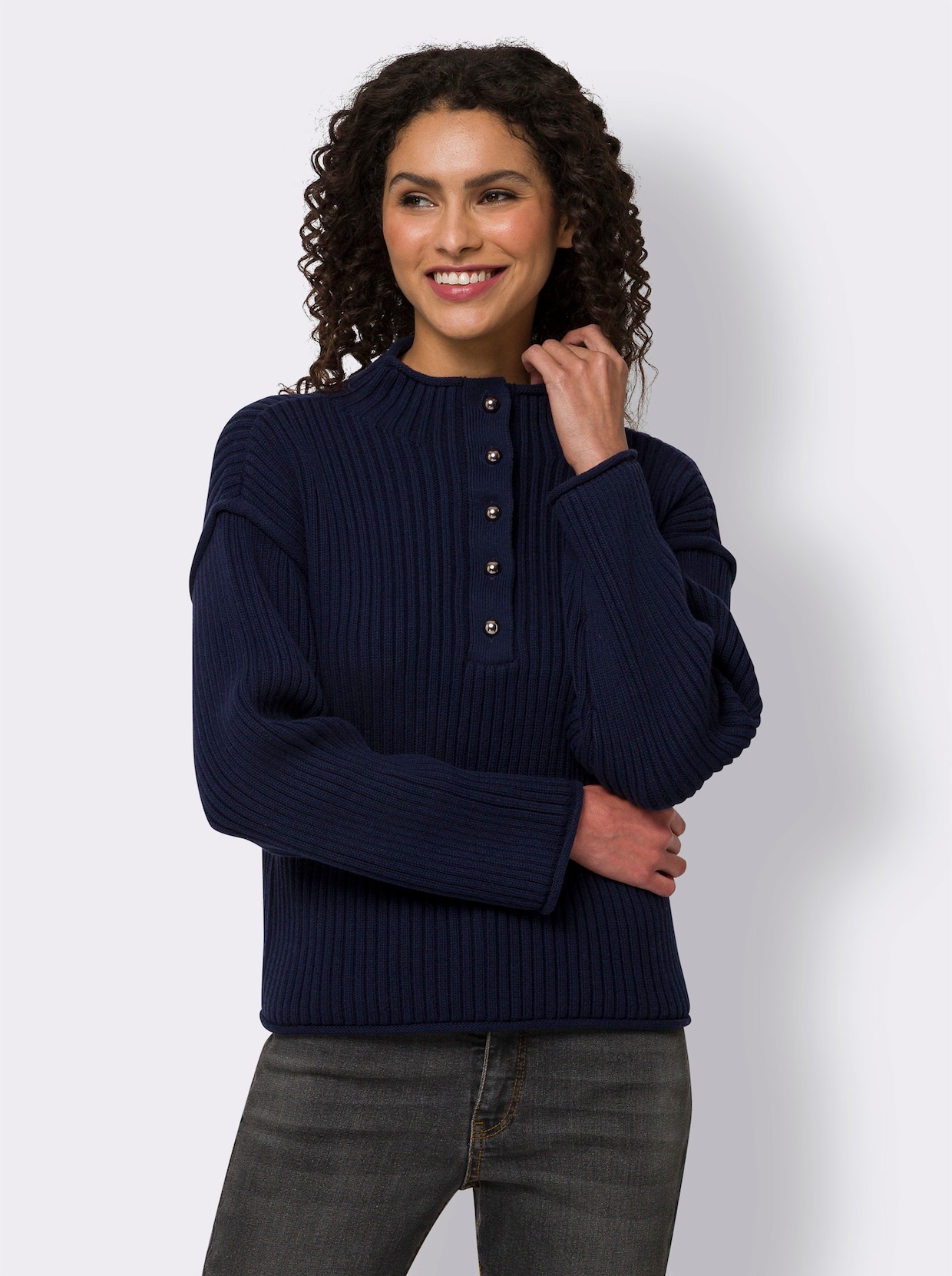 heine Stehkragenpullover - marine