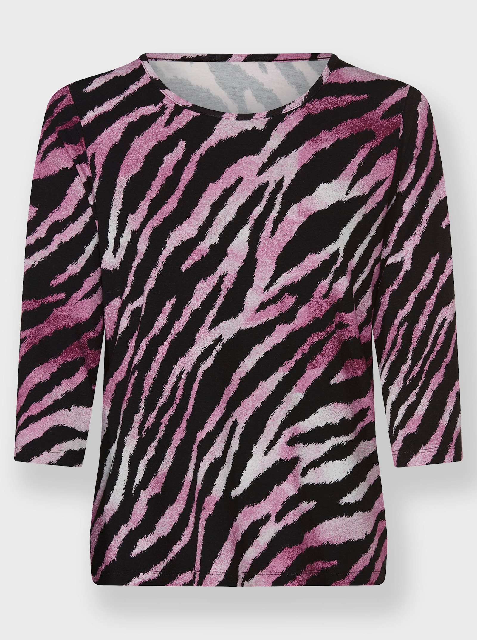 Print-Shirt im Animal-Dessin - schwarz-burgund-bedruckt