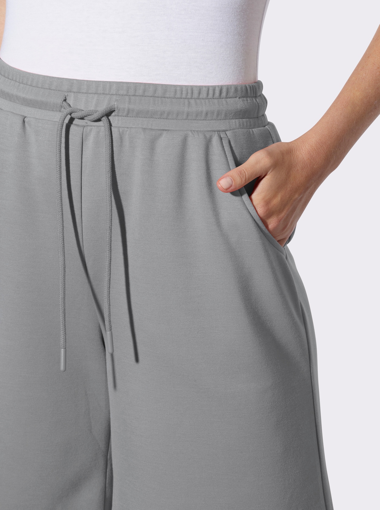 heine Short en matière sweat - gris pierre