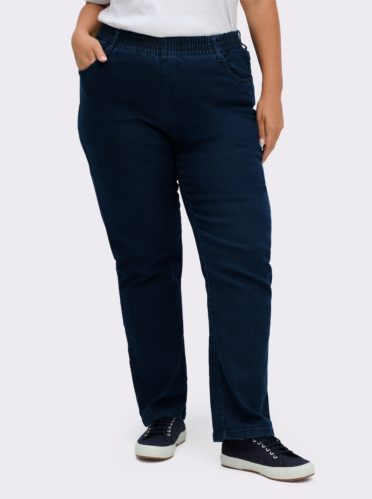 Jeans - dark blue + black denim