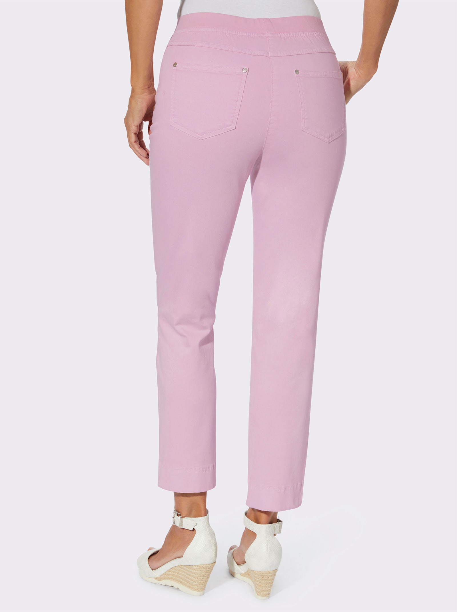 7/8-Jeans mit Jersey-Bund in softer Qualität - rosé