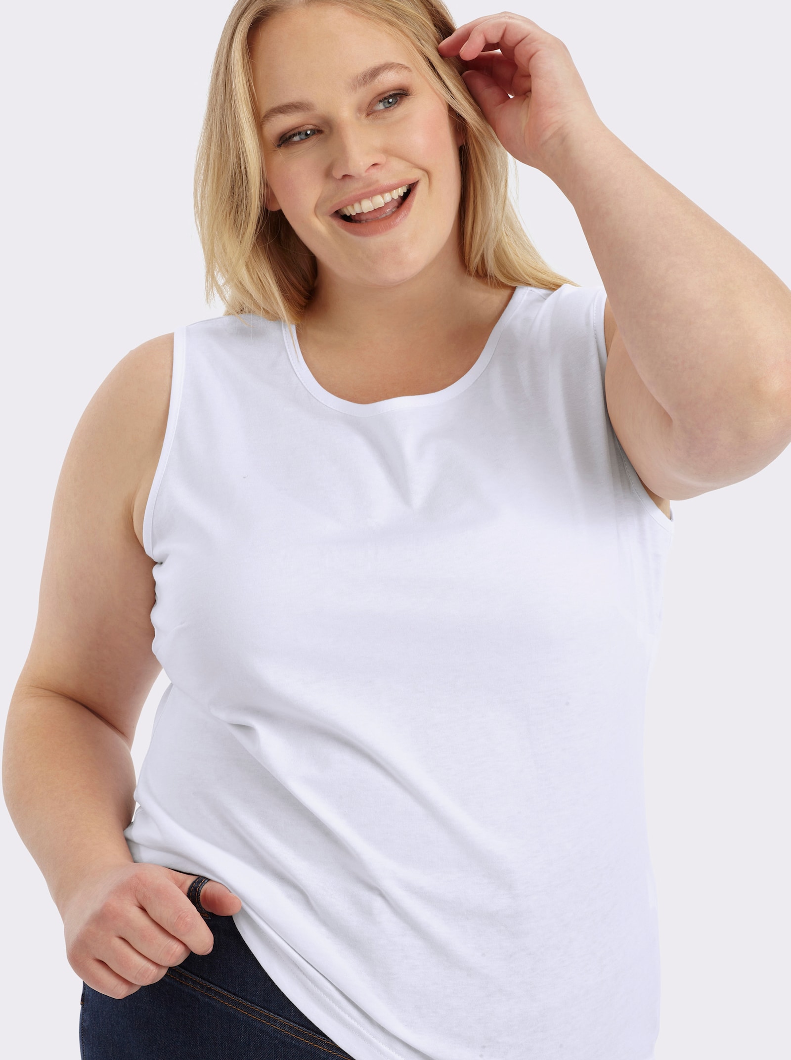  Trägertop mit Rundhals-Ausschnitt - weiß