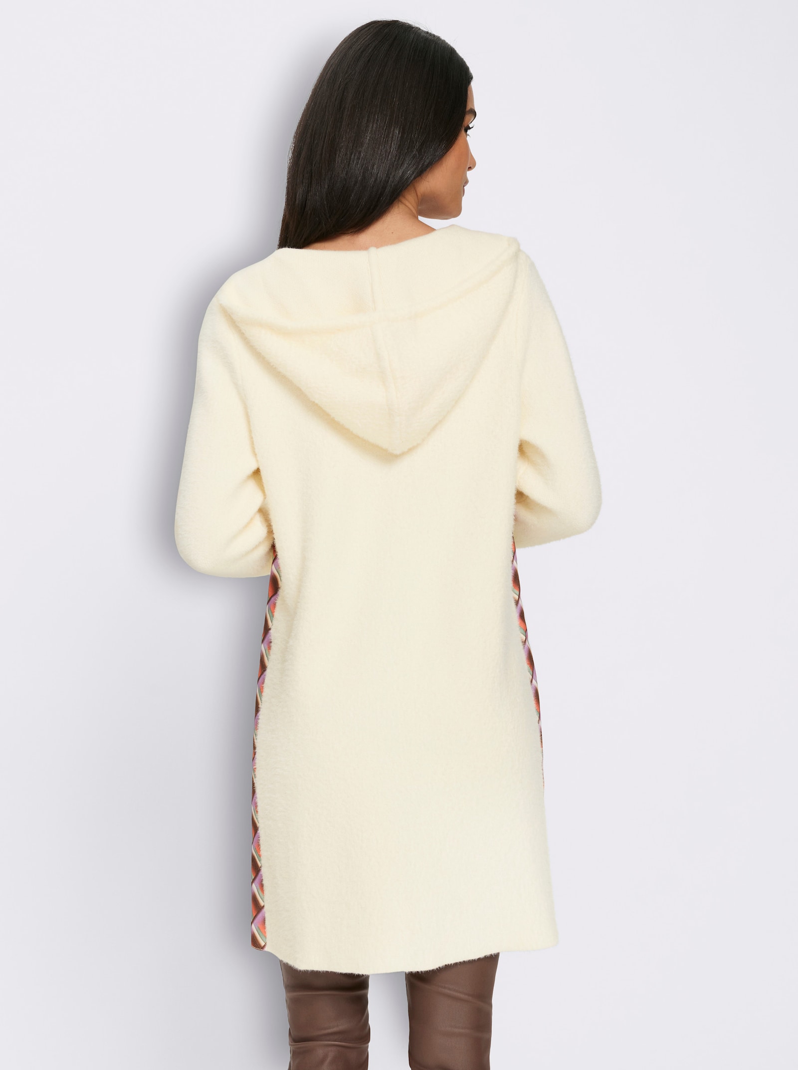 heine Jacquardstrickjacke mit Kapuze - champagner-meliert