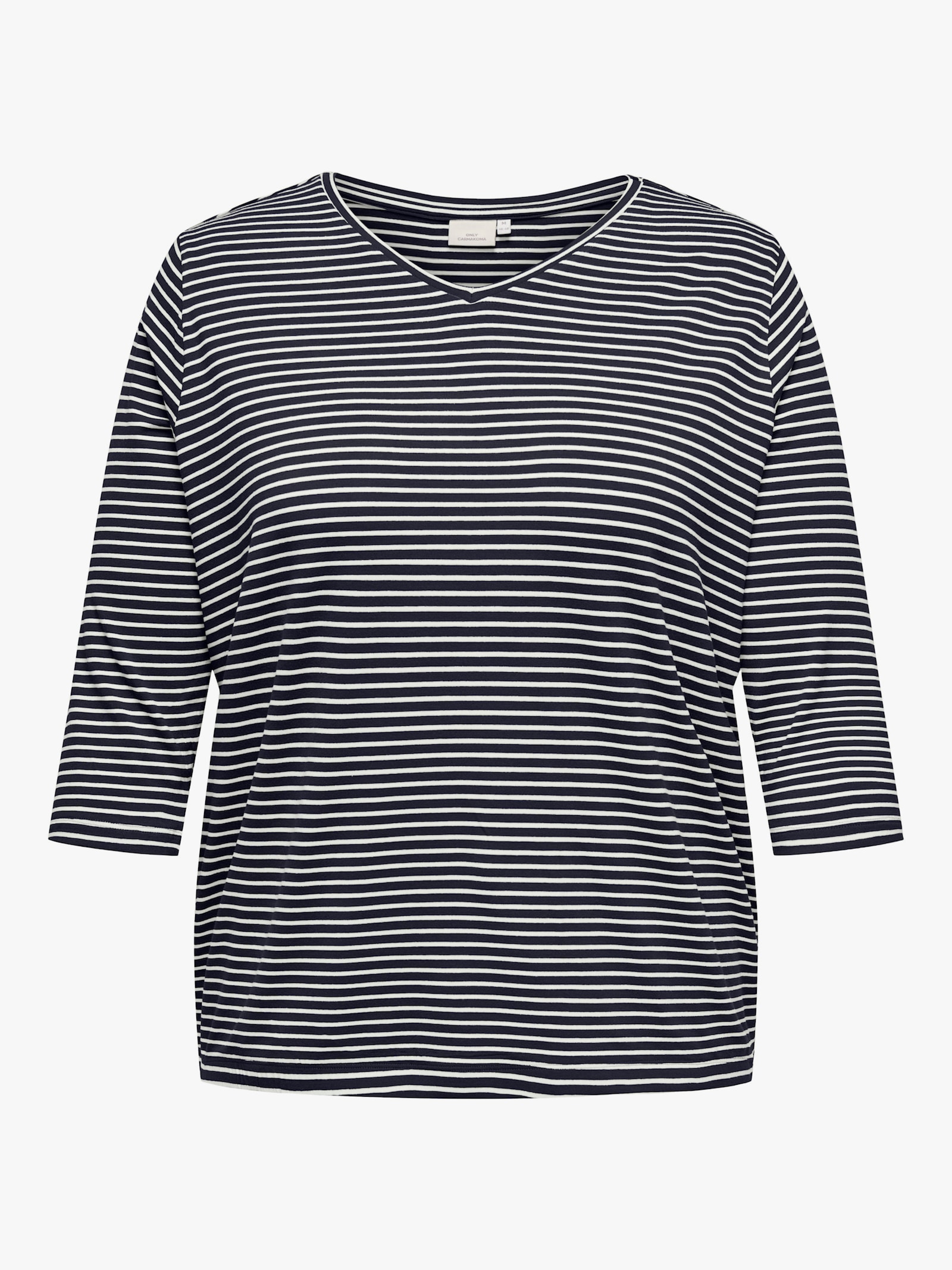 ONLY CARMAKOMA 3/4-Arm-Shirt - night sky stripes:cloud dancer