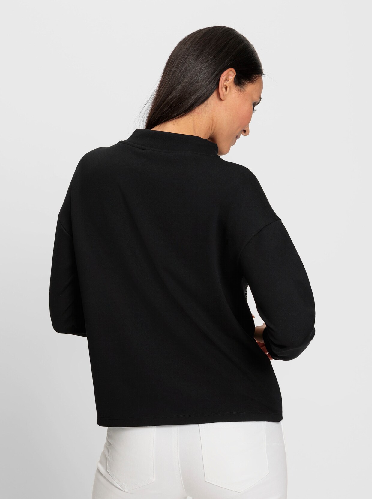 heine Shirt met opstaande kraag - zwart