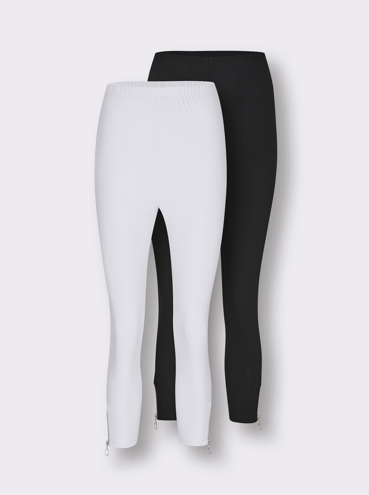 feel good Leggings 3/4-lang - schwarz + weiß