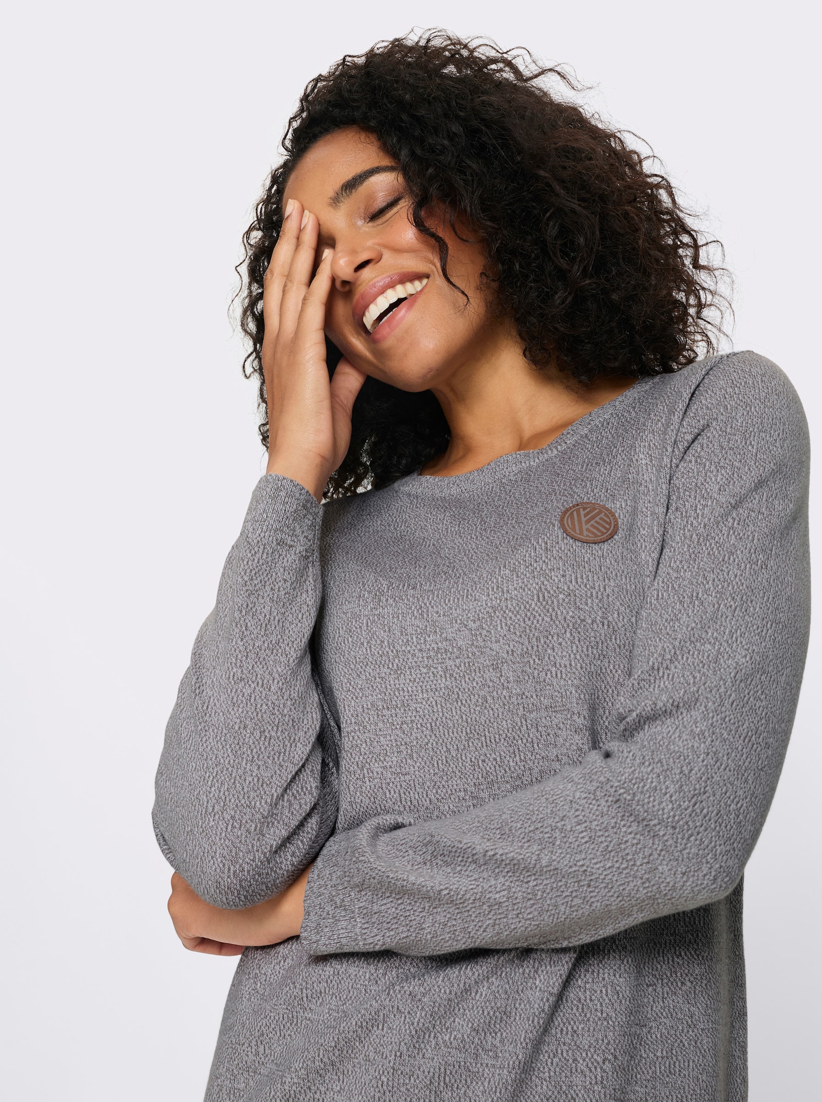 Pullover mit 50% Baumwolle - grau-meliert