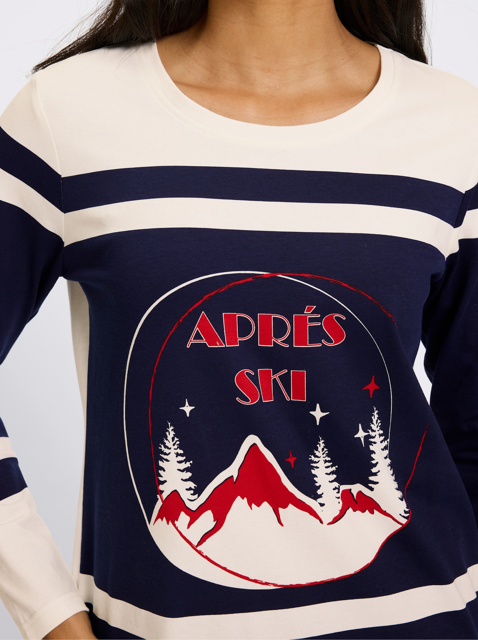 heine Langarmshirt mit Print-Motiv - ecru-bedruckt