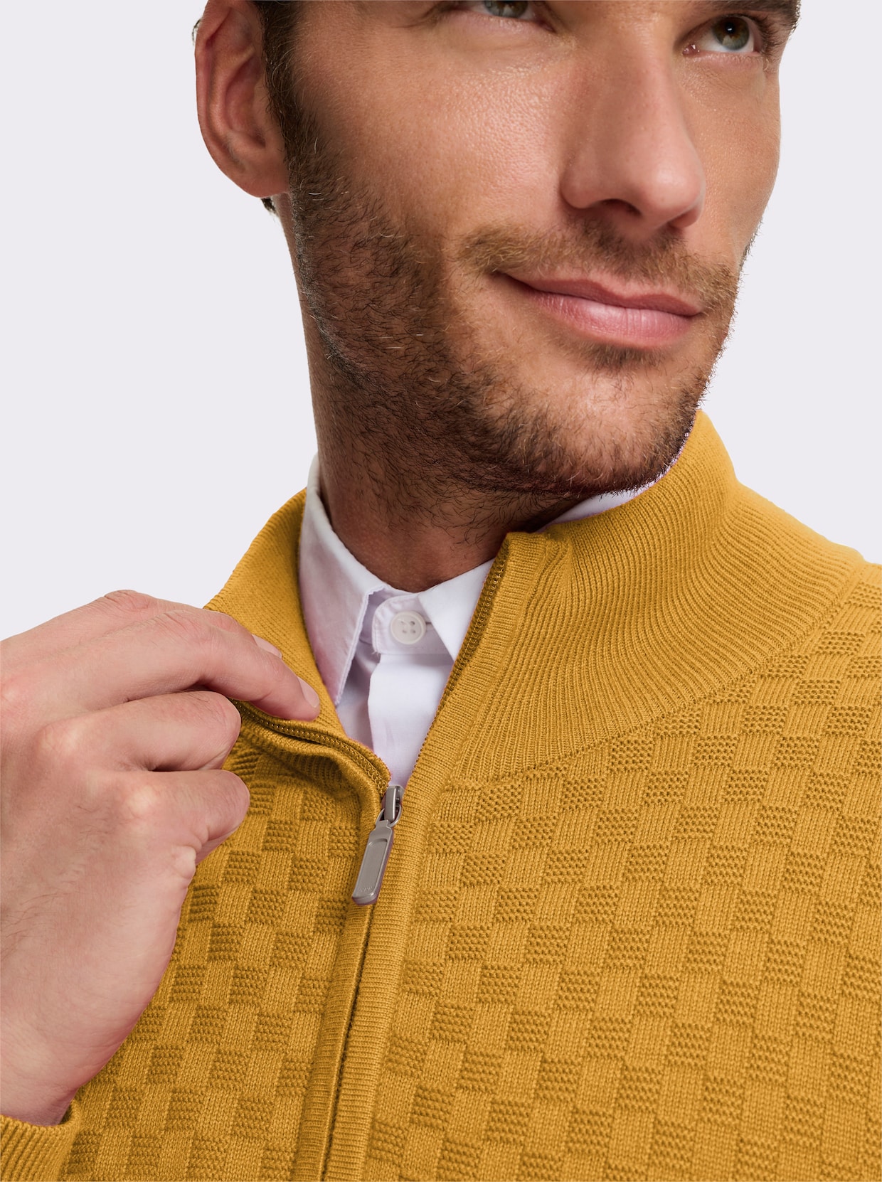 Marco Donati Strickjacke mit verdecktem Reißverschluss - ocker