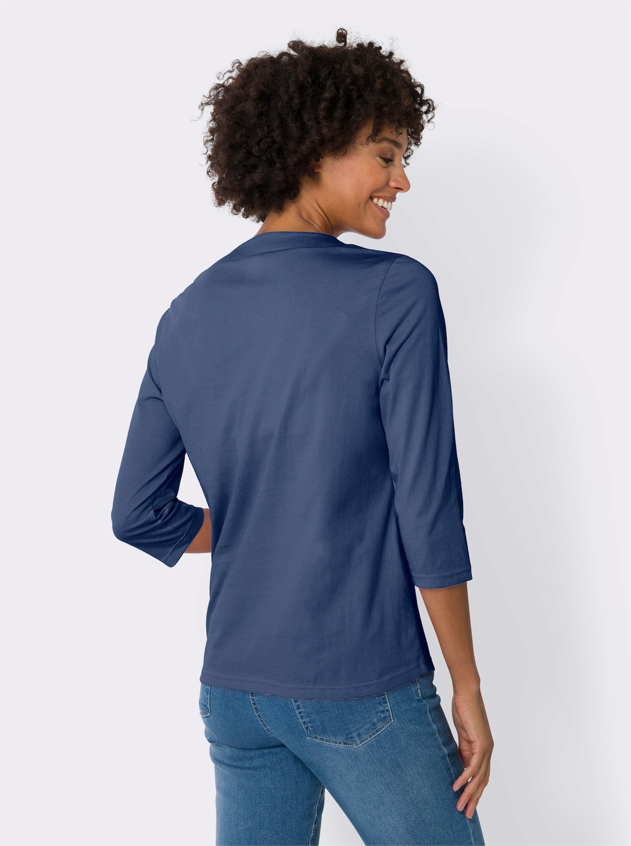 3/4-Arm-Shirt - jeansblau