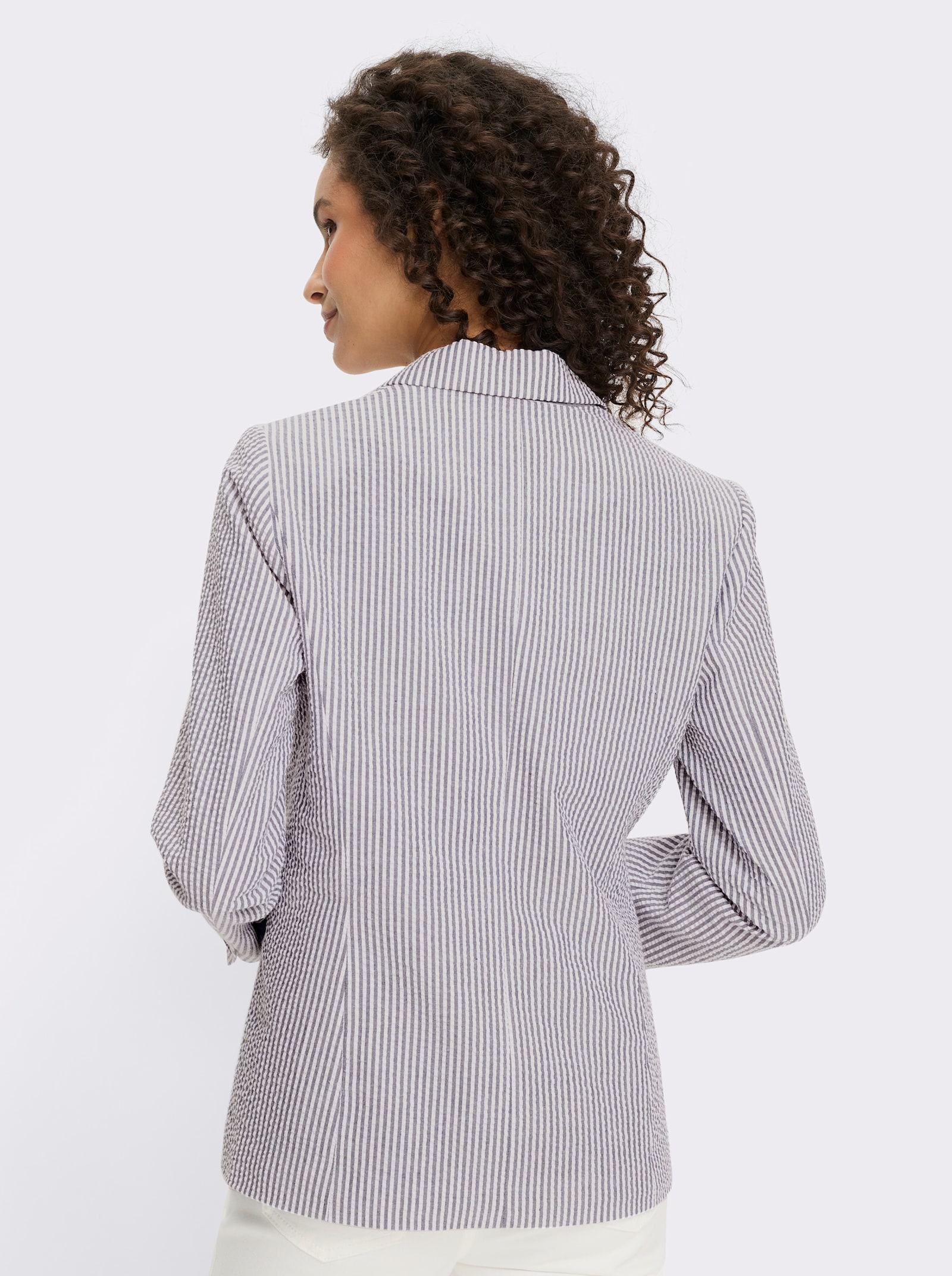 heine Blazer aus Seersucker - marine-weiß-gestreift