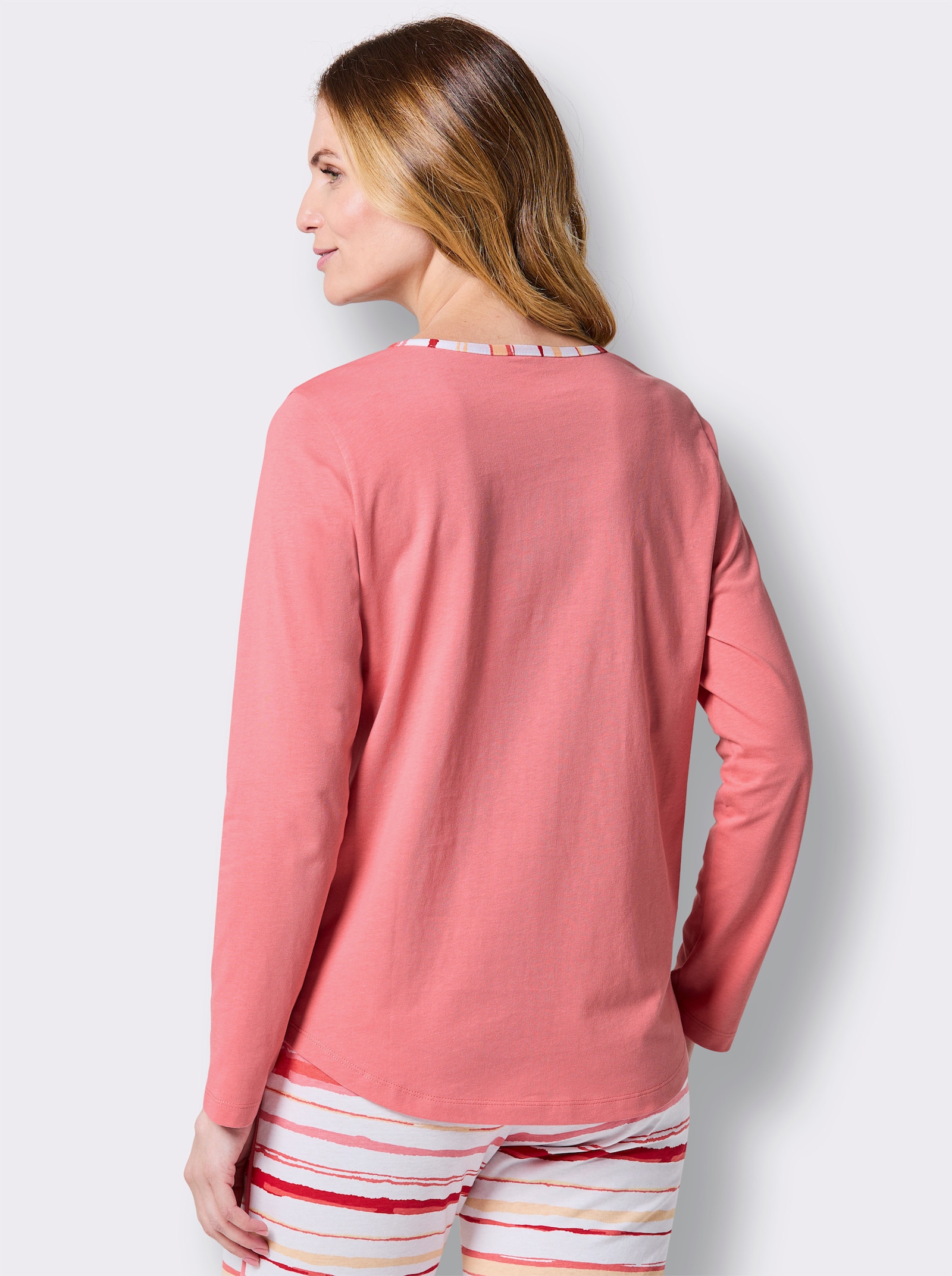 wäschepur Schlafanzugshirt aus reiner Baumwolle - flamingo