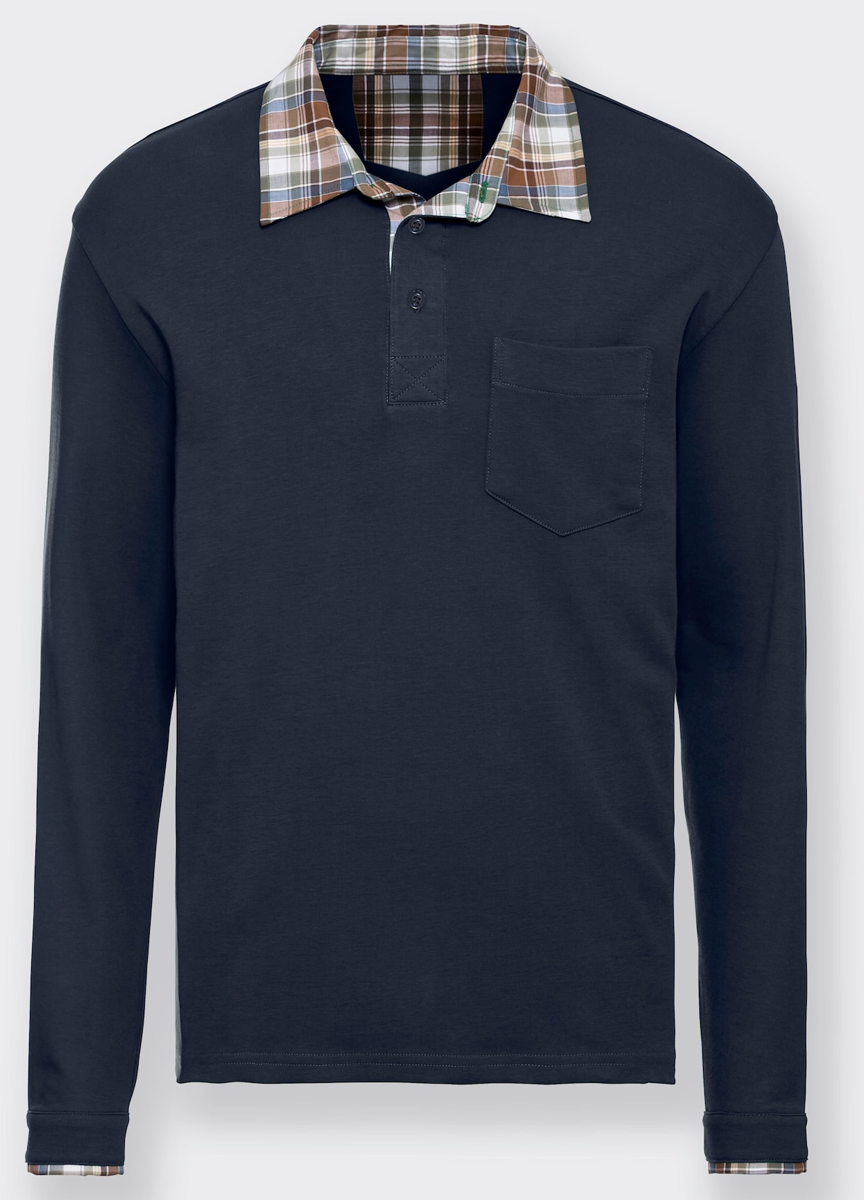 Poloshirt met lange mouwen - marine