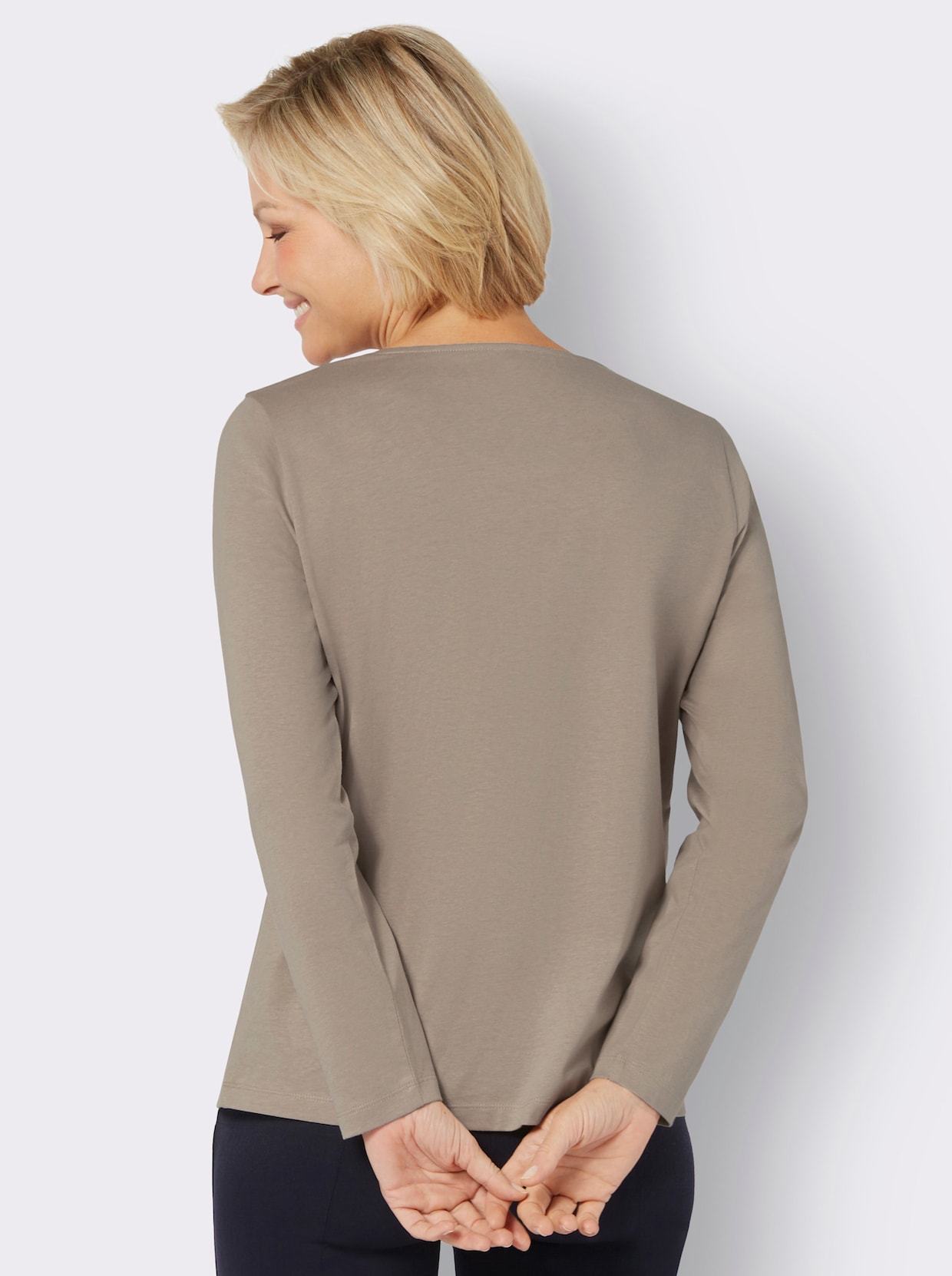 Langarm-Shirt - sesam-dunkeltaupe