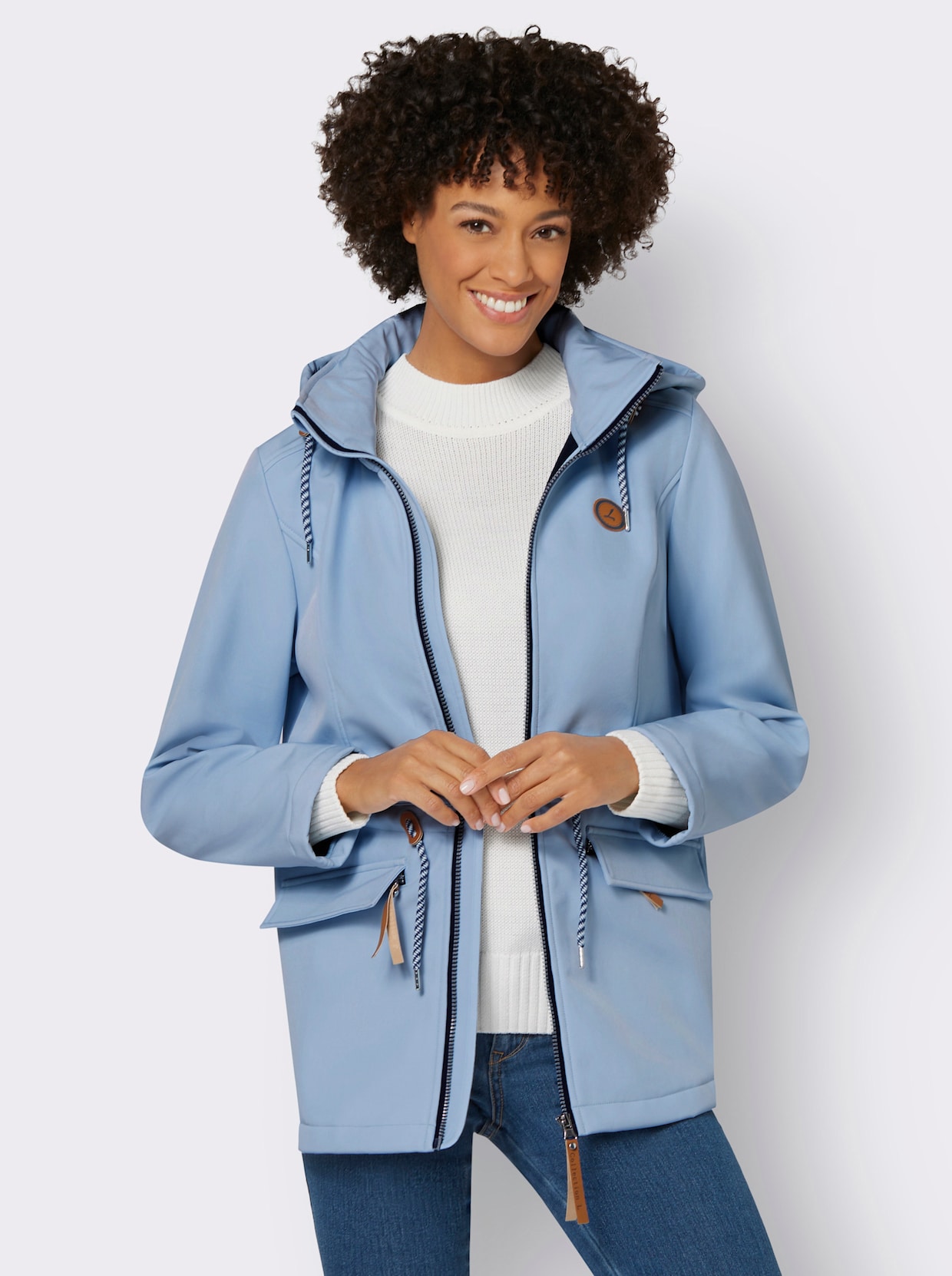 Softshell-jack - ijsblauw