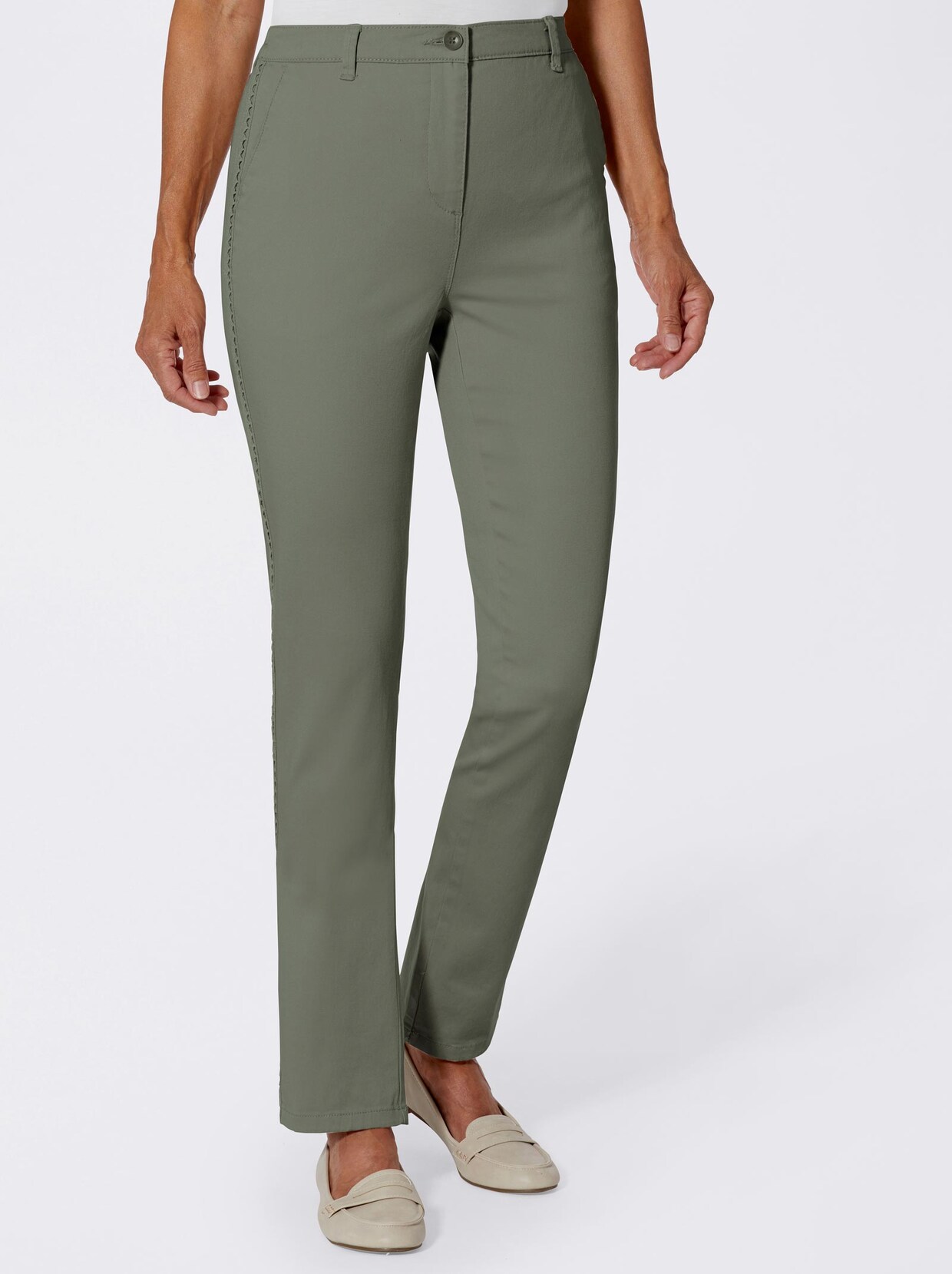 Stretch-Jeans - khaki