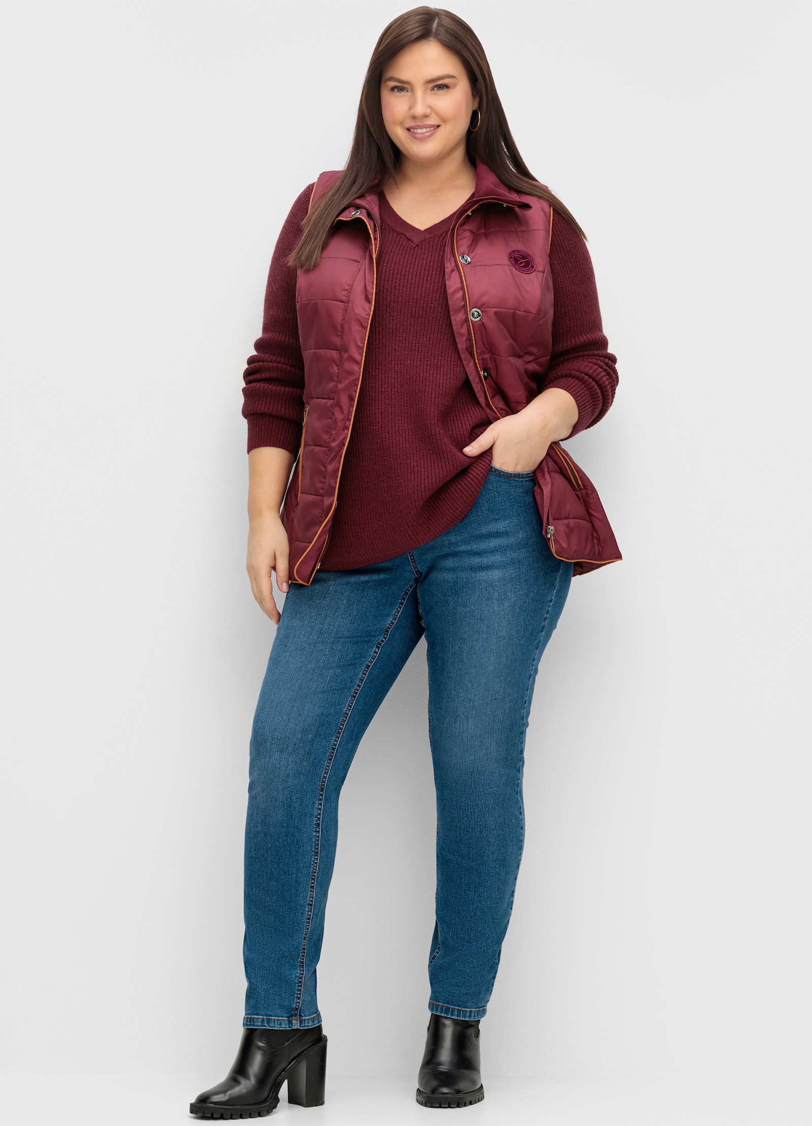 sheego 5-Pocket-Jeans in schmaler Form - blue denim