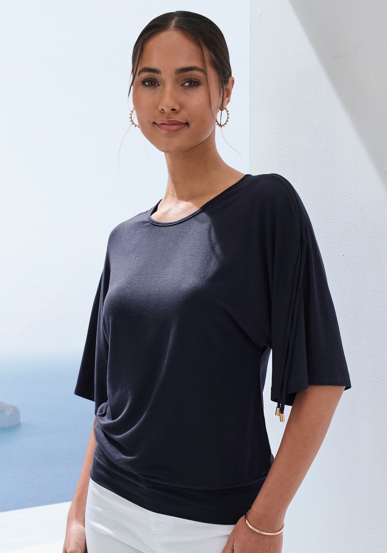 LASCANA Rundhalsshirt - navy