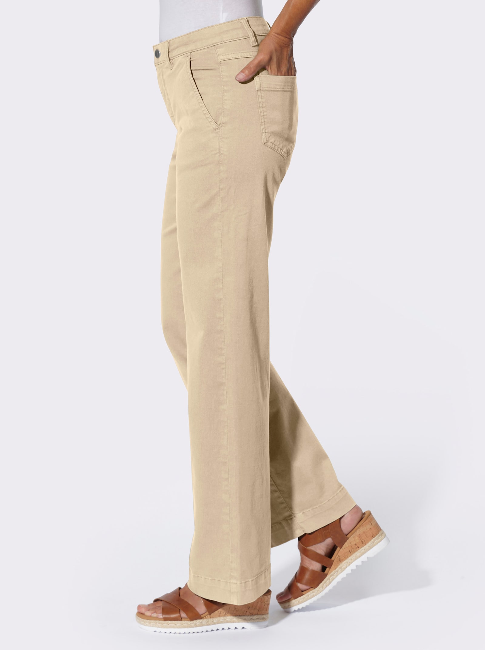 Gerade Jeans in Twill-Qualität - sand