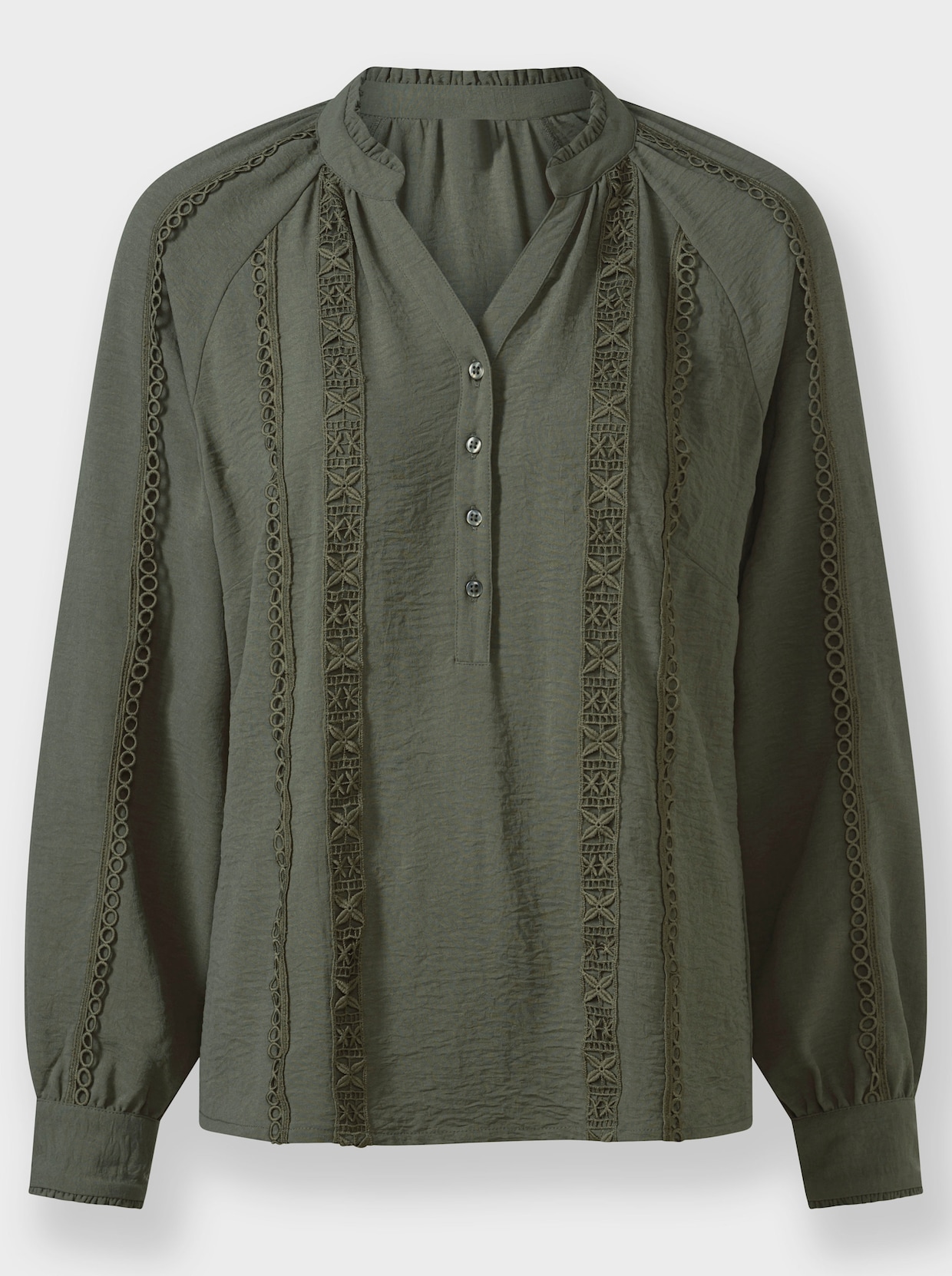 Langarmbluse - khaki