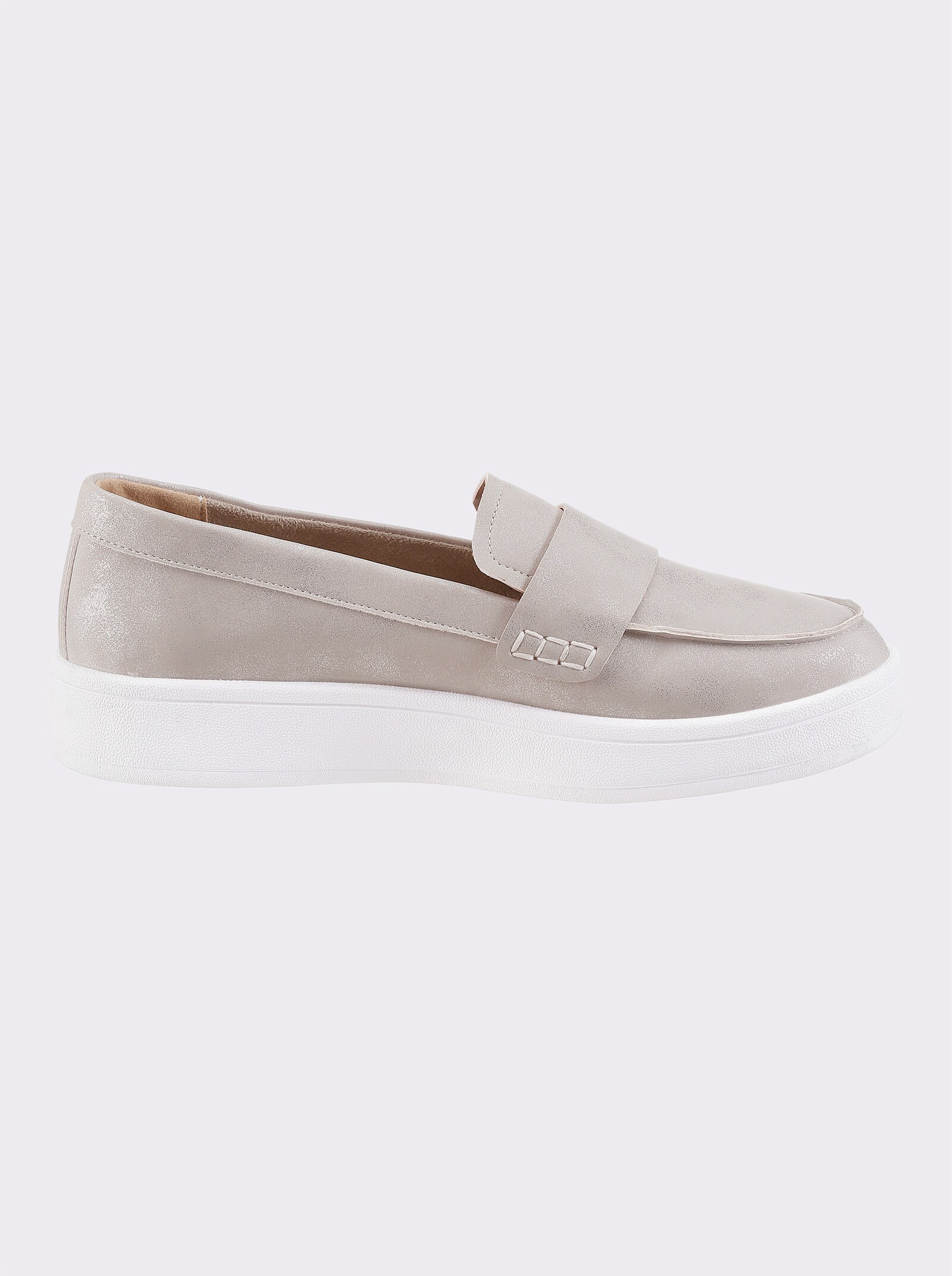 heine Slipper - silberfarben-weiß