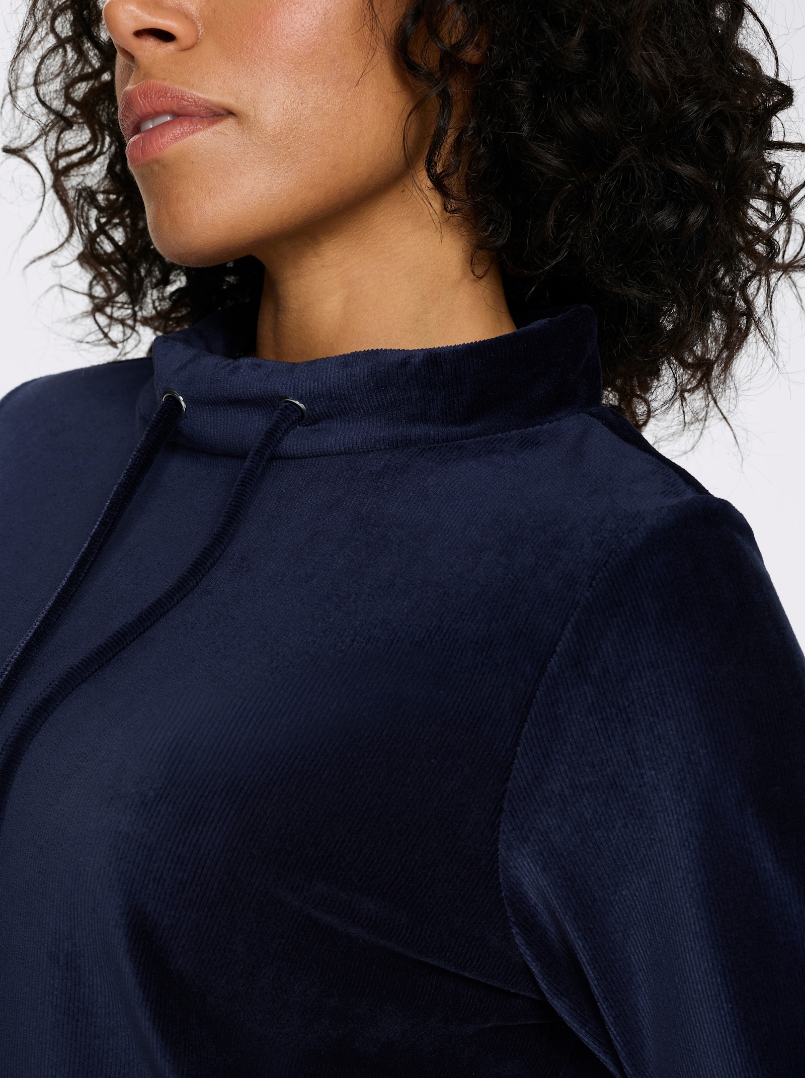 Shirt met lange mouwen van ribcord - marine