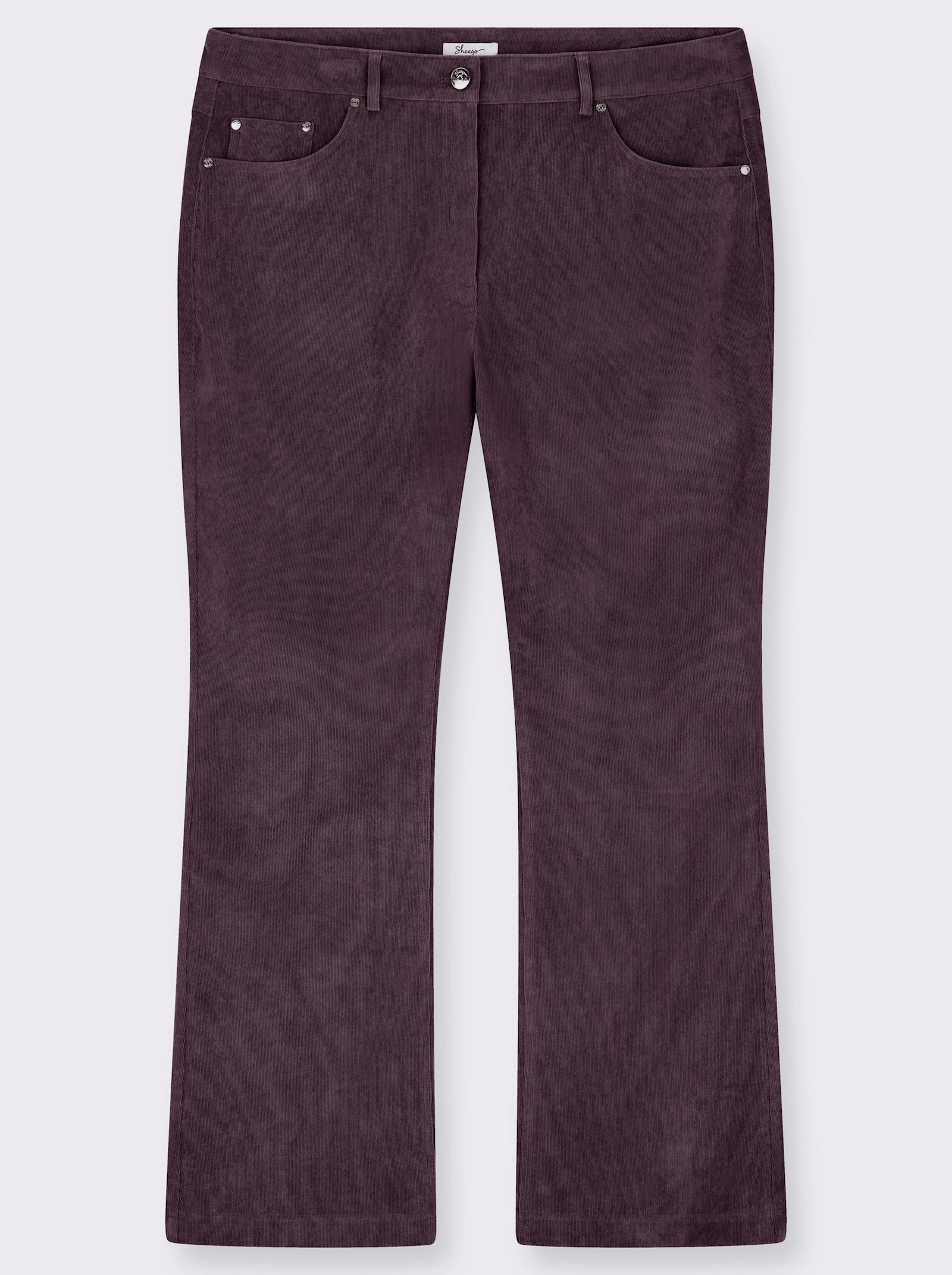 sheego Cordhose in Bootcut-Form - aubergine