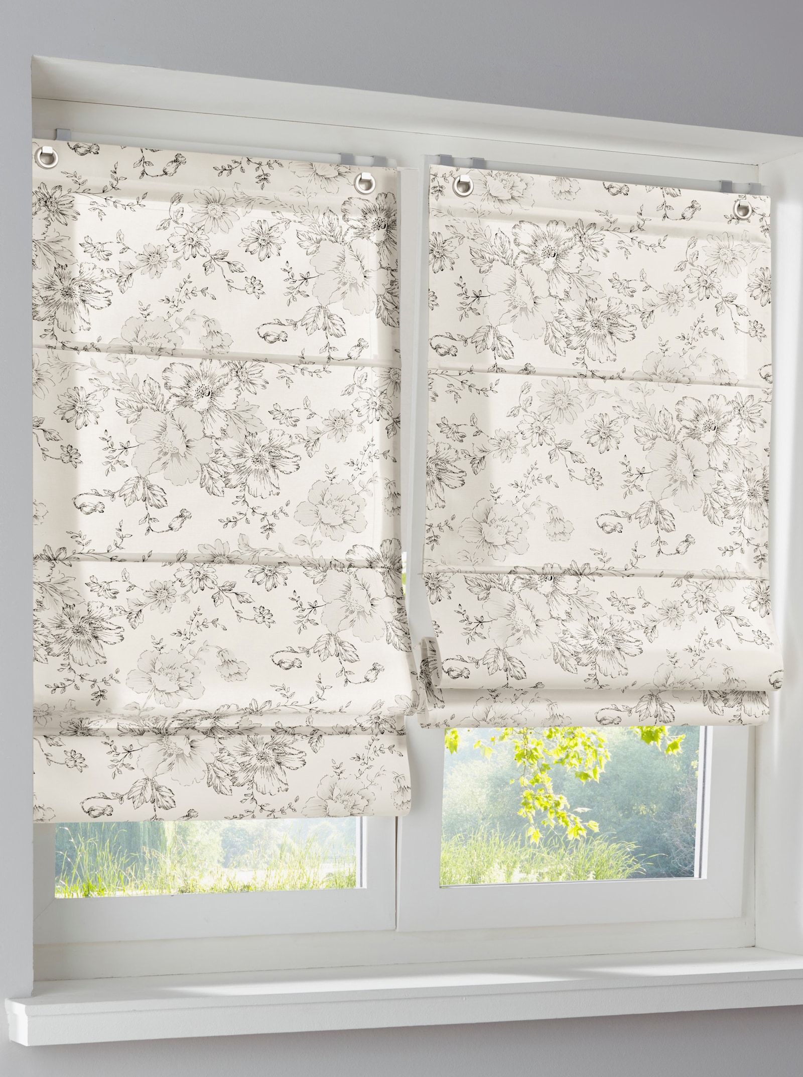 heine home Raffrollo - offwhite-schwarz