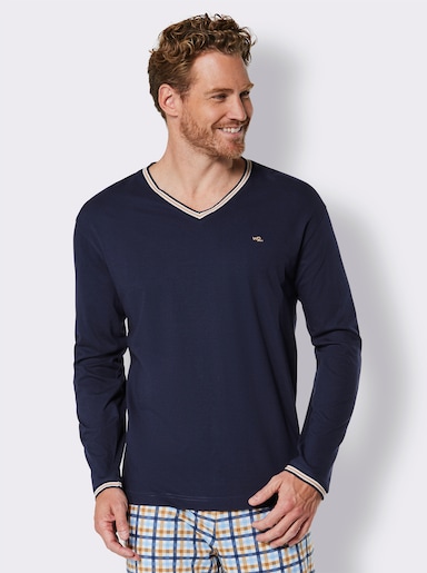 wäschepur men Pyjama-Shirt - marine