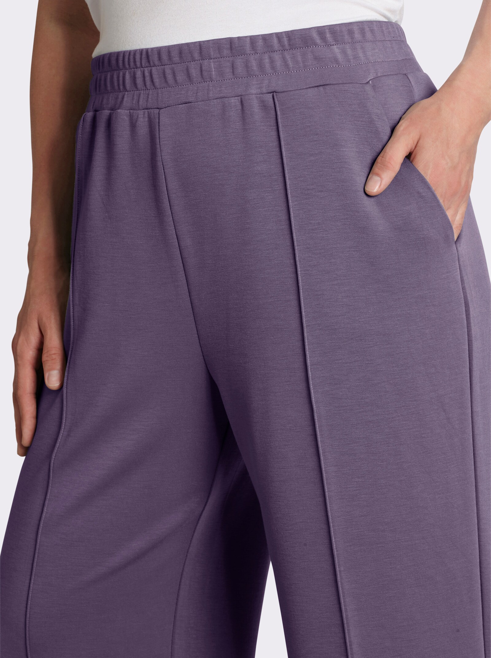 Jerseyhose in weich fließender Qualität - feige