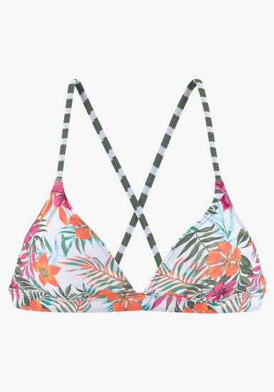 Venice Beach Triangelbikinitop - wit bedrukt