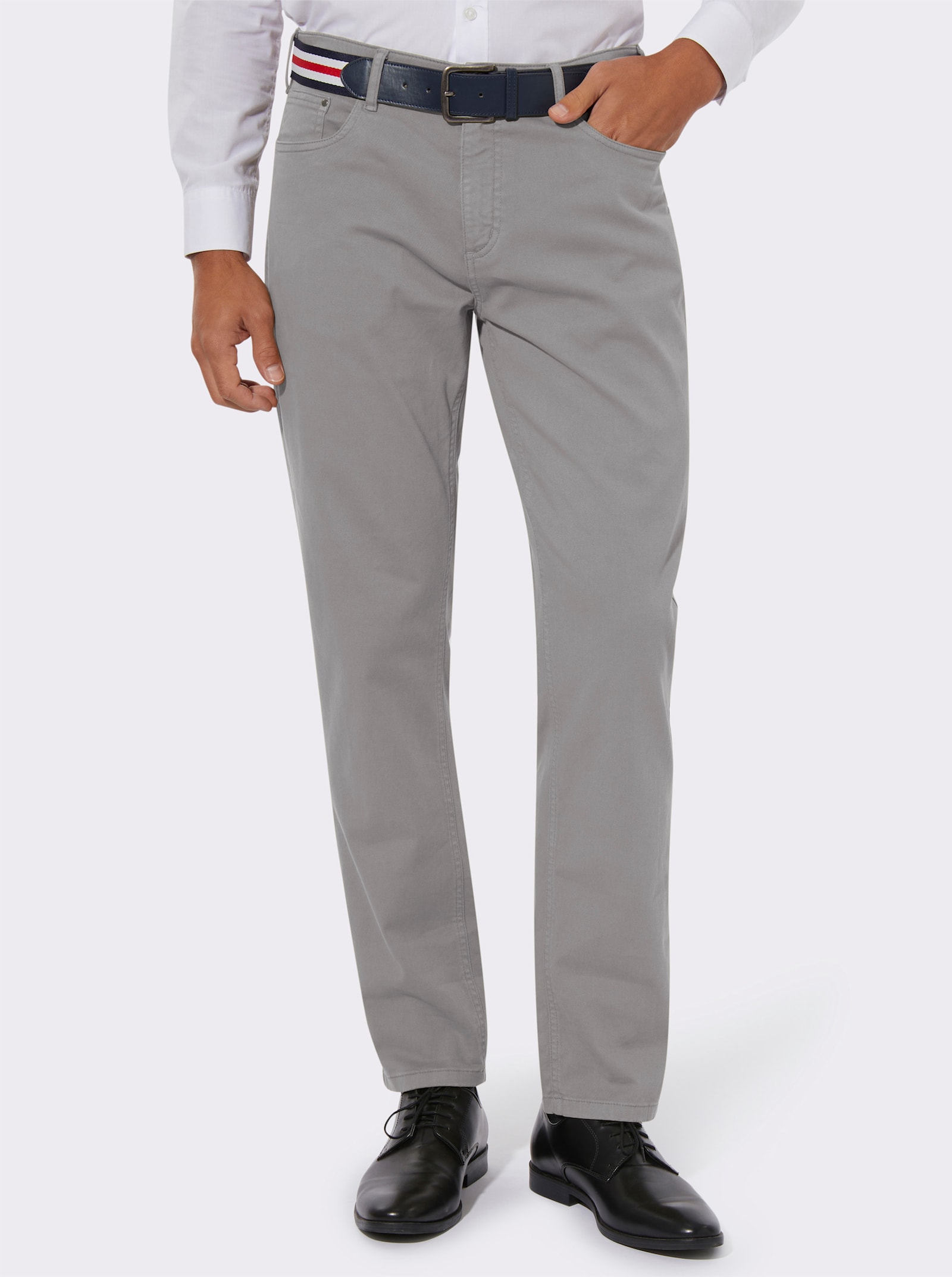 5-pocketjeans van twill - grijs