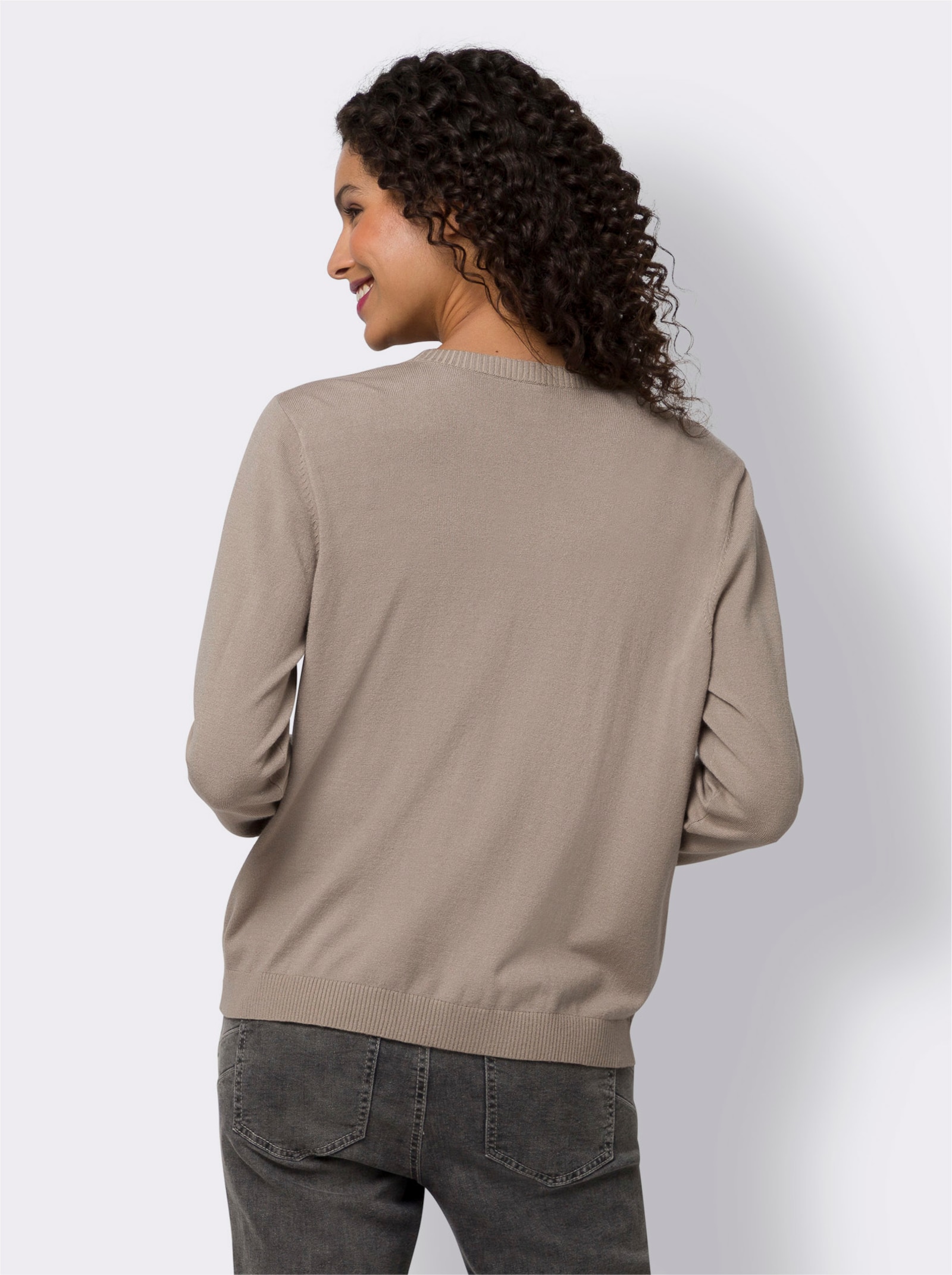 heine Feinstrickjacke mit Taschen - sesam