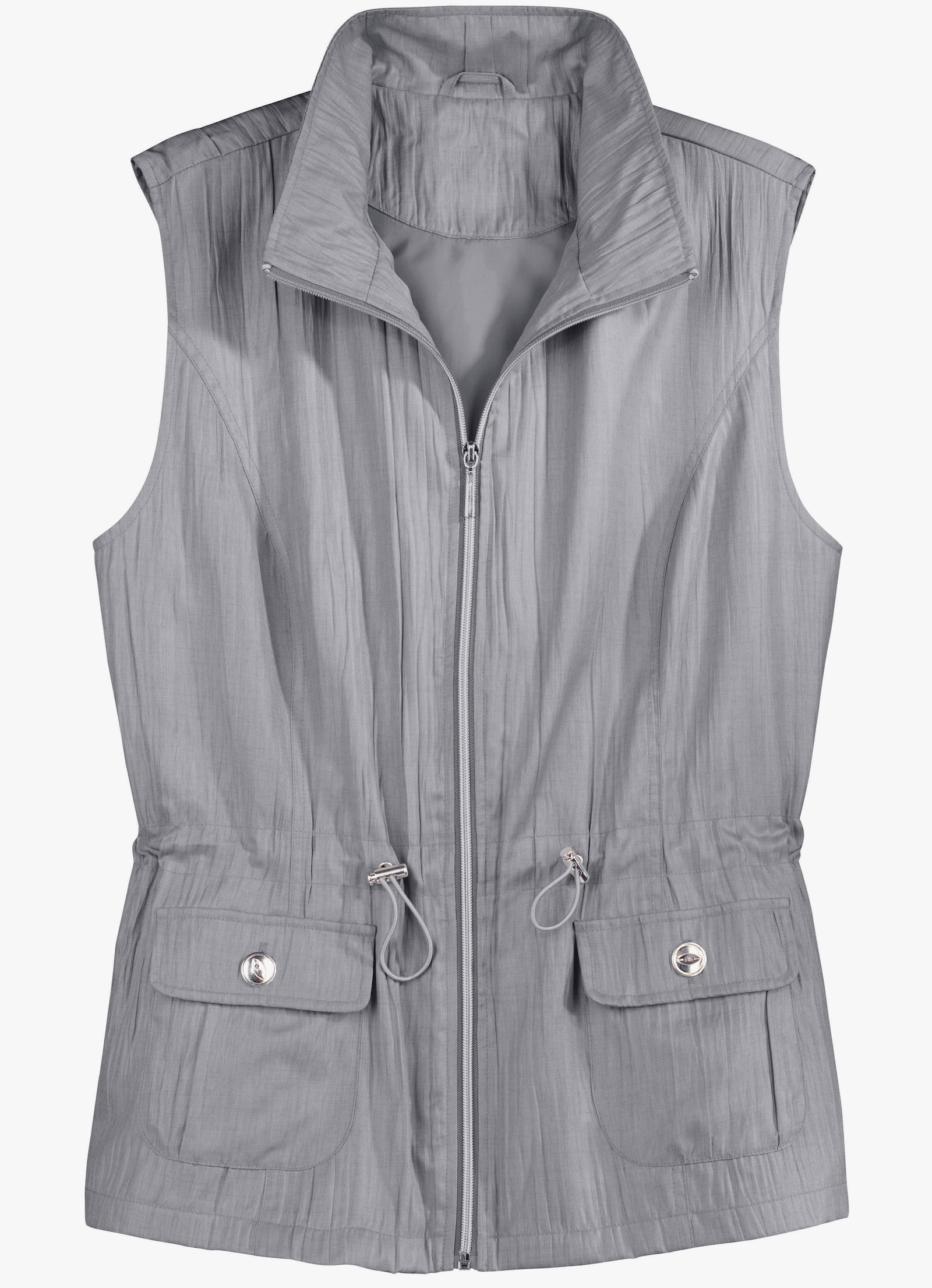 Lange bodywarmer in crash-kwaliteit - grijs