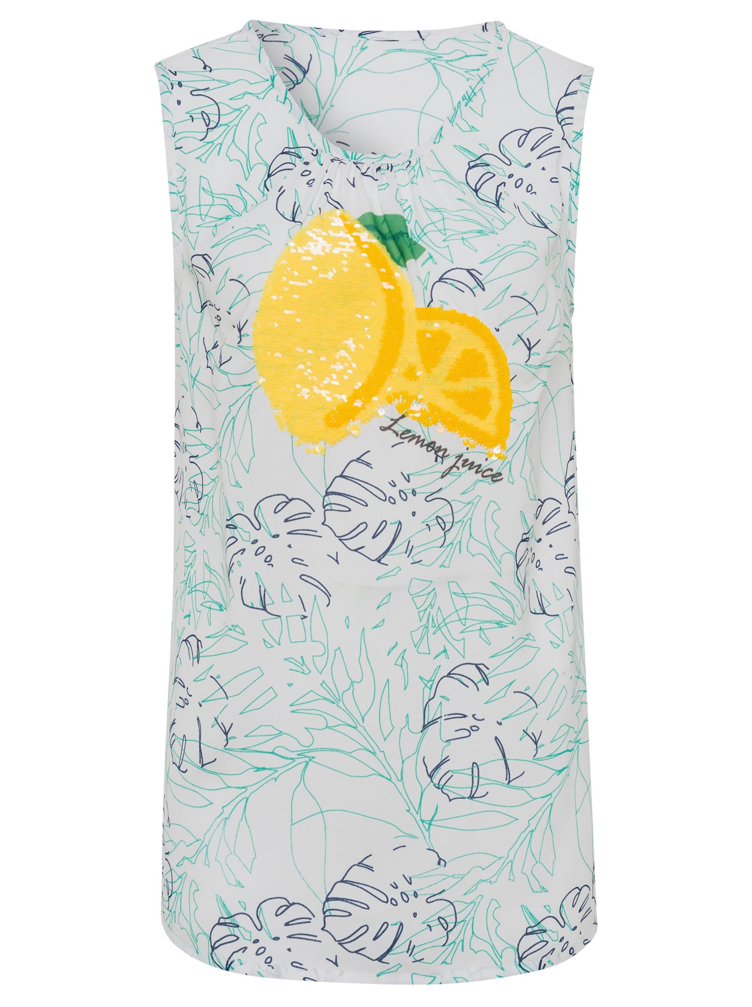 Blusentop - weiß-gemustert